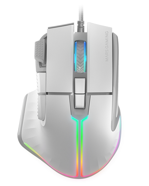 MARS GAMING Souris filaire Gamer MM-XT RGB (Blanc)