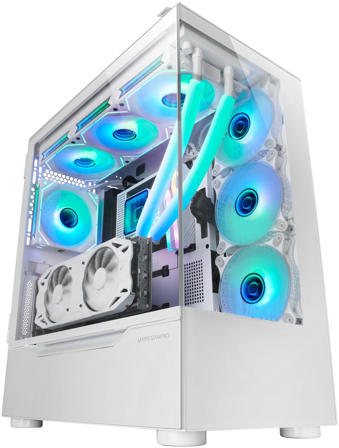 MARS GAMING Boitier Grand Tour E-ATX MC-Ult avec panneaux vitrés (Blanc)