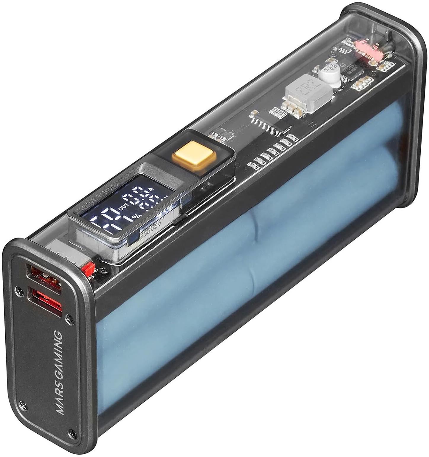 MARS GAMING Batterie externe USB MPK - 20000mAh (Transparent/Noir)