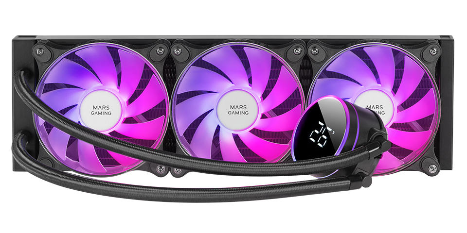 MARS GAMING ML-LCD360 Refroidissement Liquide AIO TDP 600W 3x FDB ARGB Ventilateur Écran LCD Noir