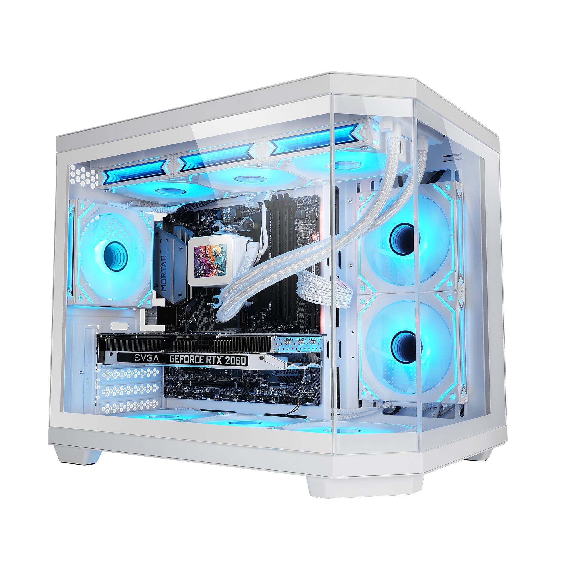 MARS GAMING Boitier Mini Tour Micro ATX MC-3TCorem avec panneaux vitrés (Blanc)