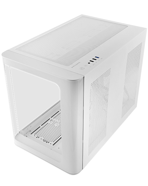 MARS GAMING Boitier Mini Tour Micro ATX MC-Fusion M avec panneaux vitrés (Blanc)