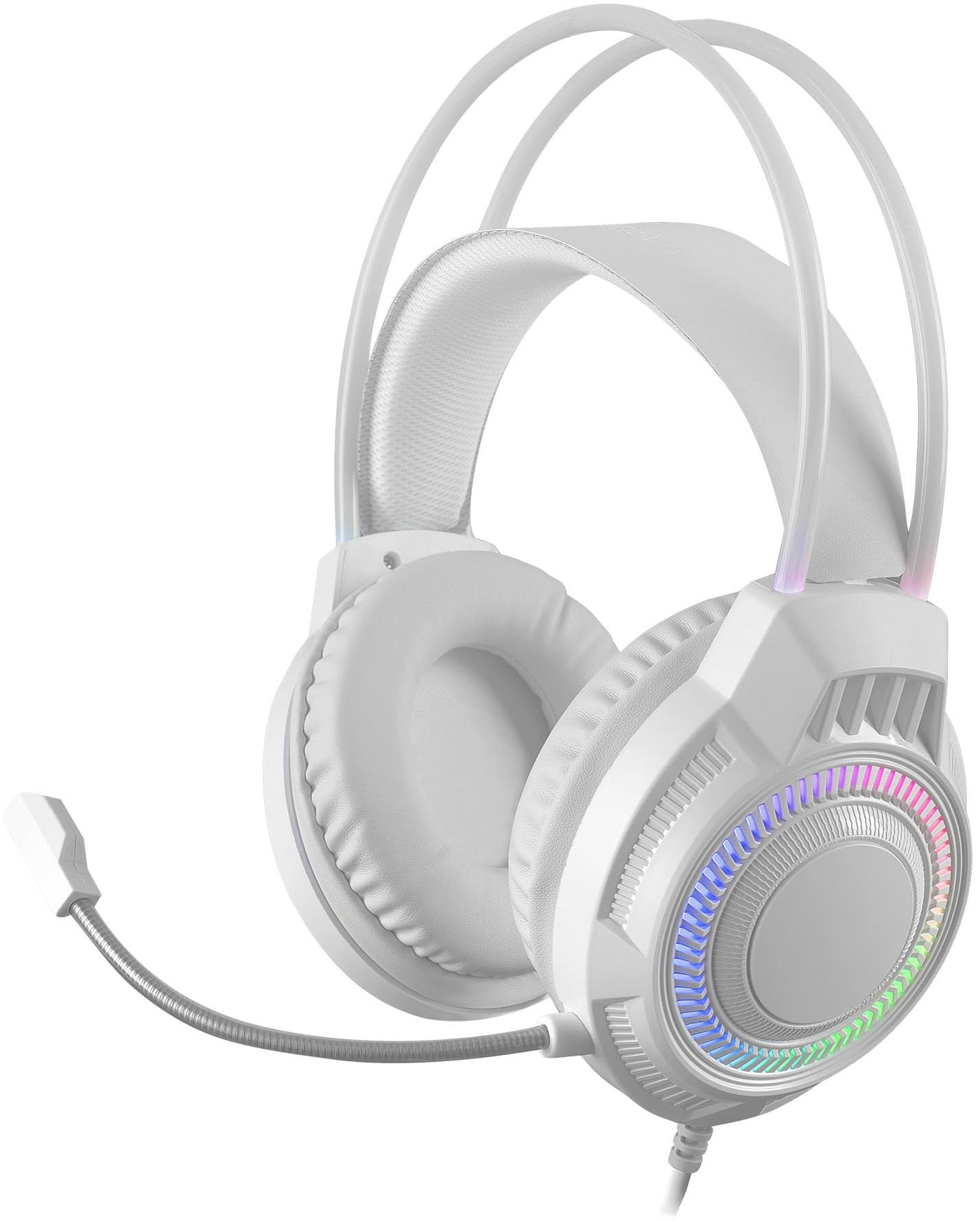 MARS GAMING Casque Gamer filaire  MH124 RGB (Blanc)