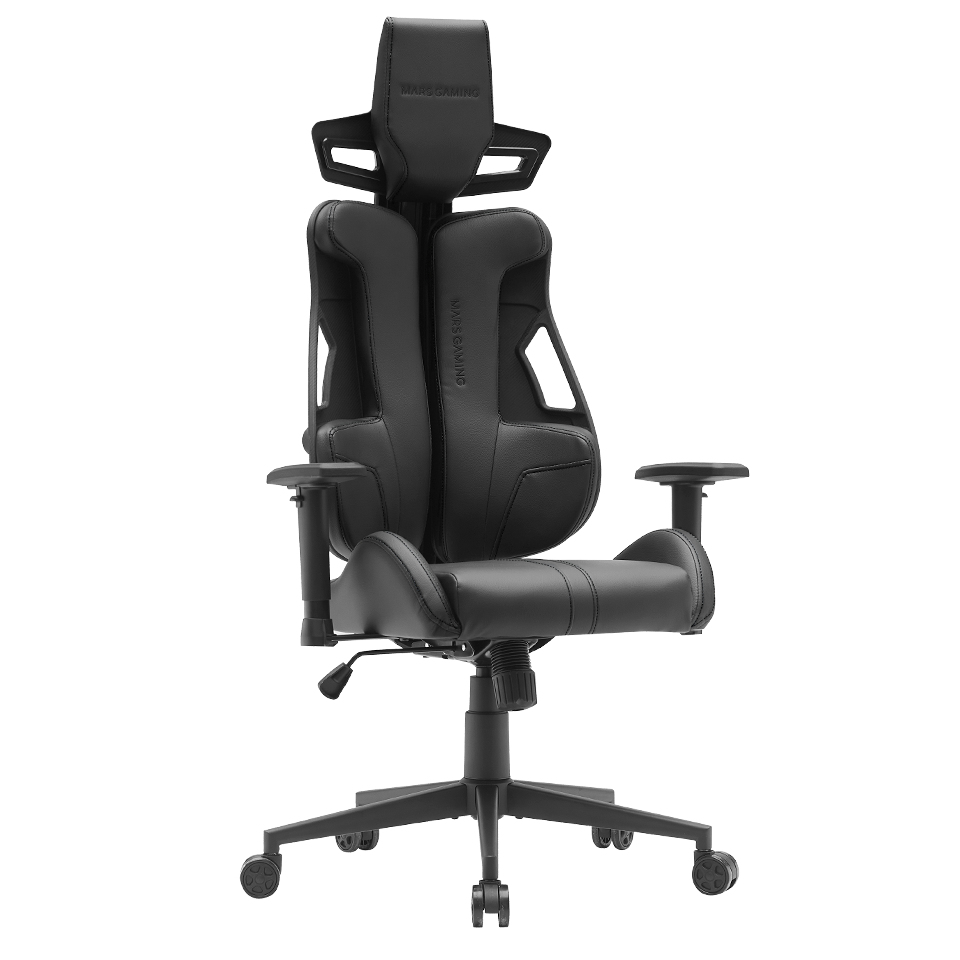 MARS GAMING MGC-ELITE Chaise de jeu ergonomique Dossier adaptatif Accoudoir 2D Roues XL Noir