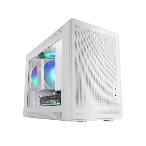MARS GAMING Boitier Mini Tour Micro ATX MC-XPS avec panneau vitré (Blanc)