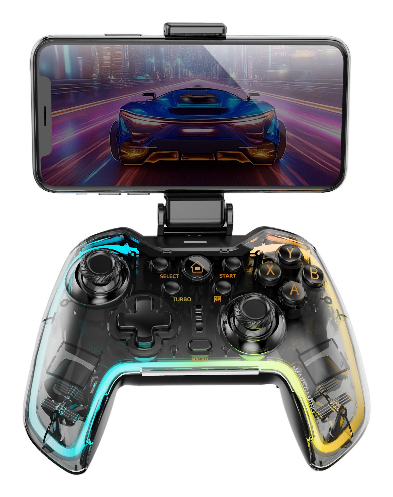 MARS GAMING Mgp-bt2 Manette de jeu Bluetooth 5.0 RGB Neon Adaptateur universel Smartphone jusqu'à 7 pouces