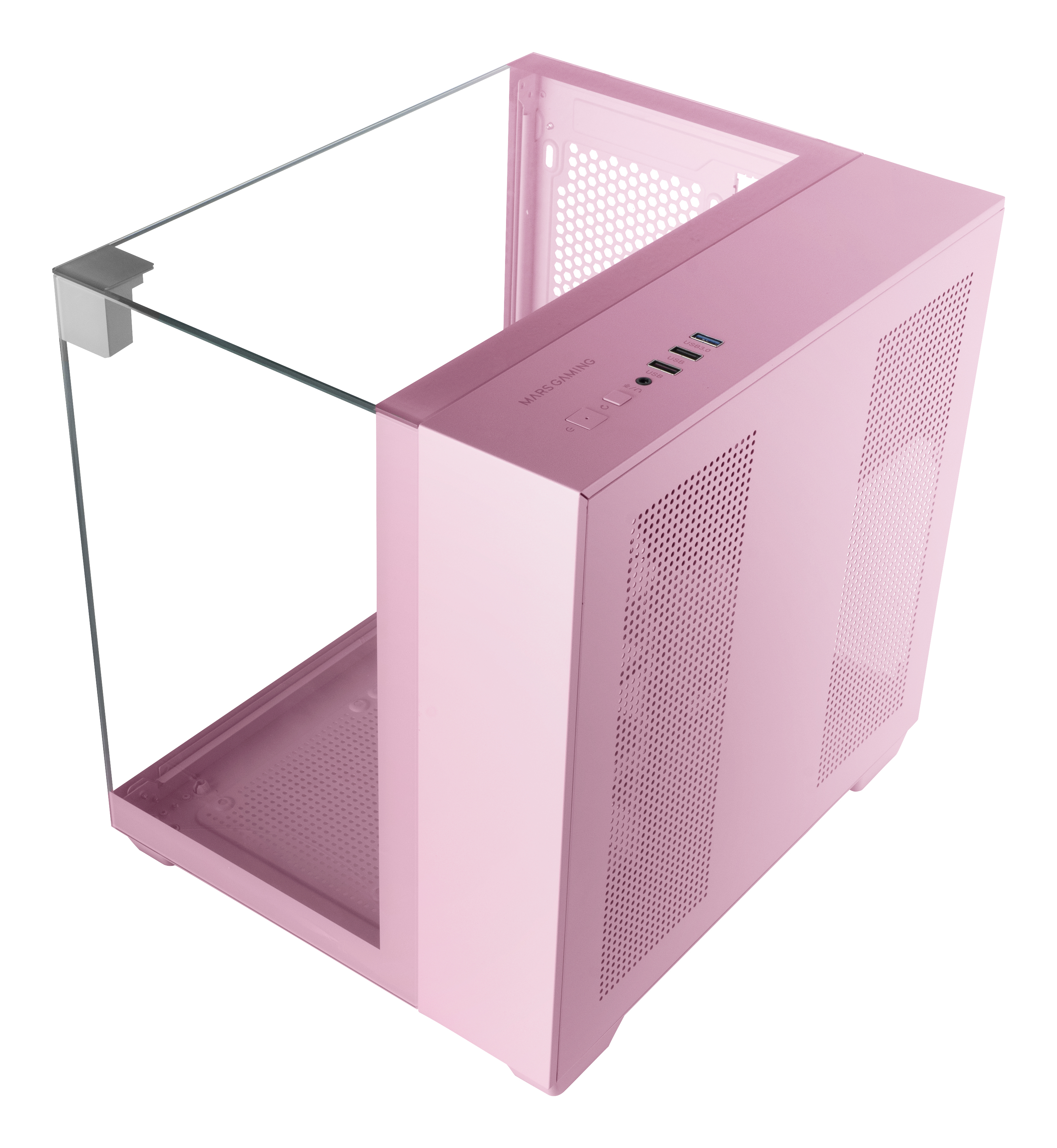 MARS GAMING Boitier Mini Tour Micro ATX MCVISIONM avec panneaux vitrés (Rose)
