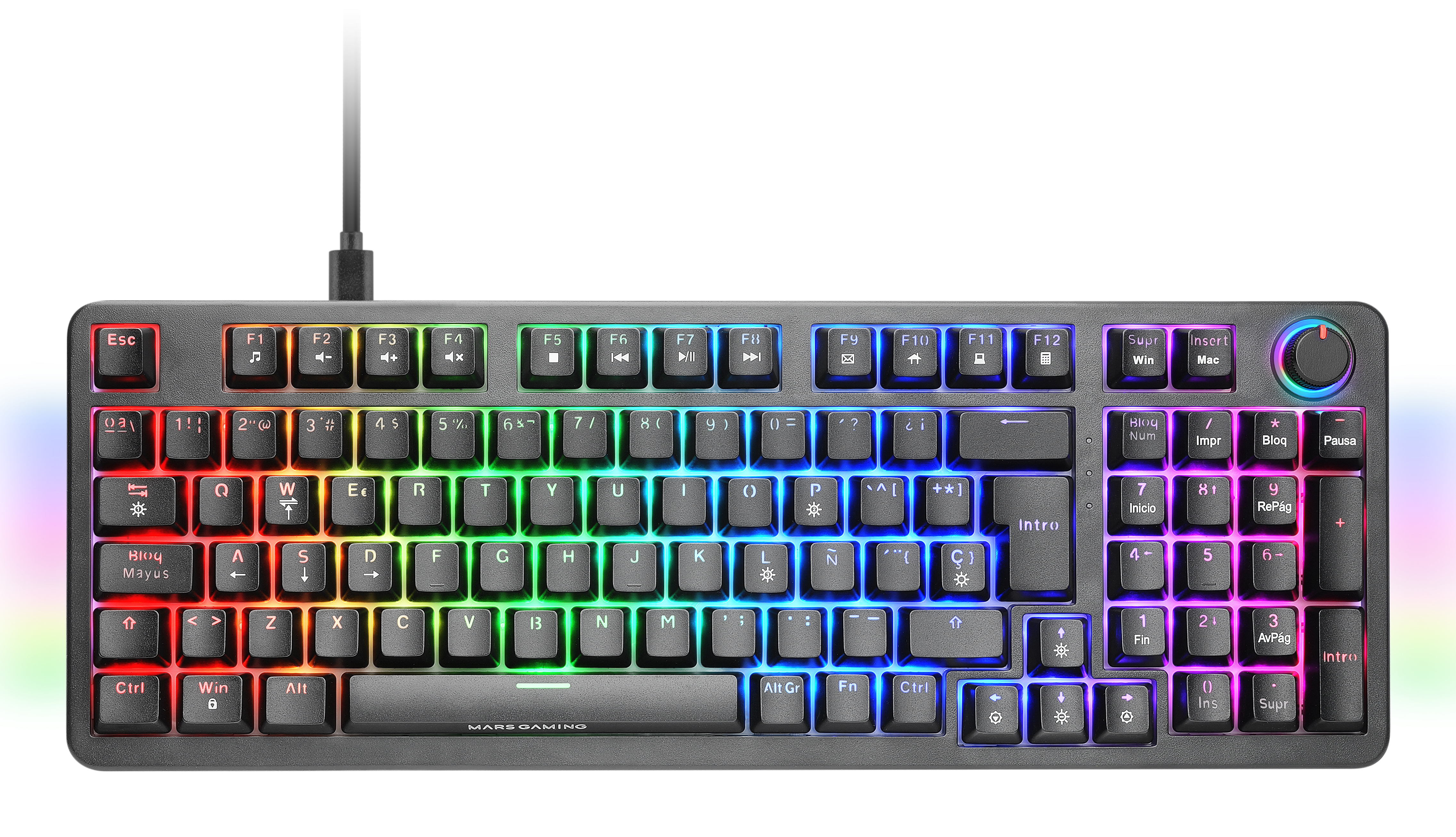 MARS GAMING Clavier mécanique MKPro RGB Chroma Anti-ghosting Switch bleu Espagnol Noir