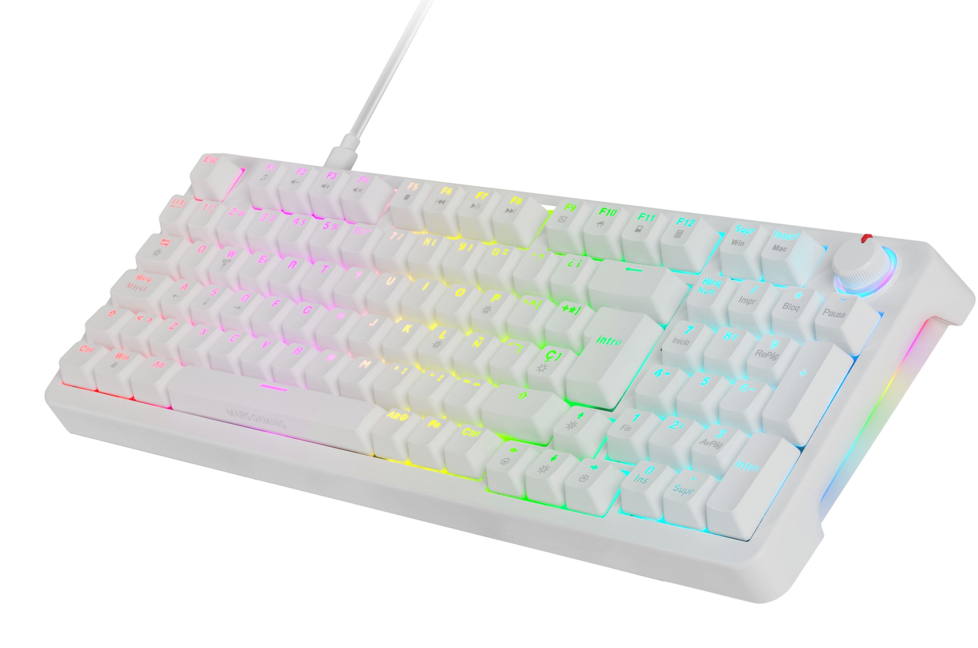 MARS GAMING Clavier mécanique MKPro RGB Chroma Anti-ghosting Switch bleu espagnol blanc