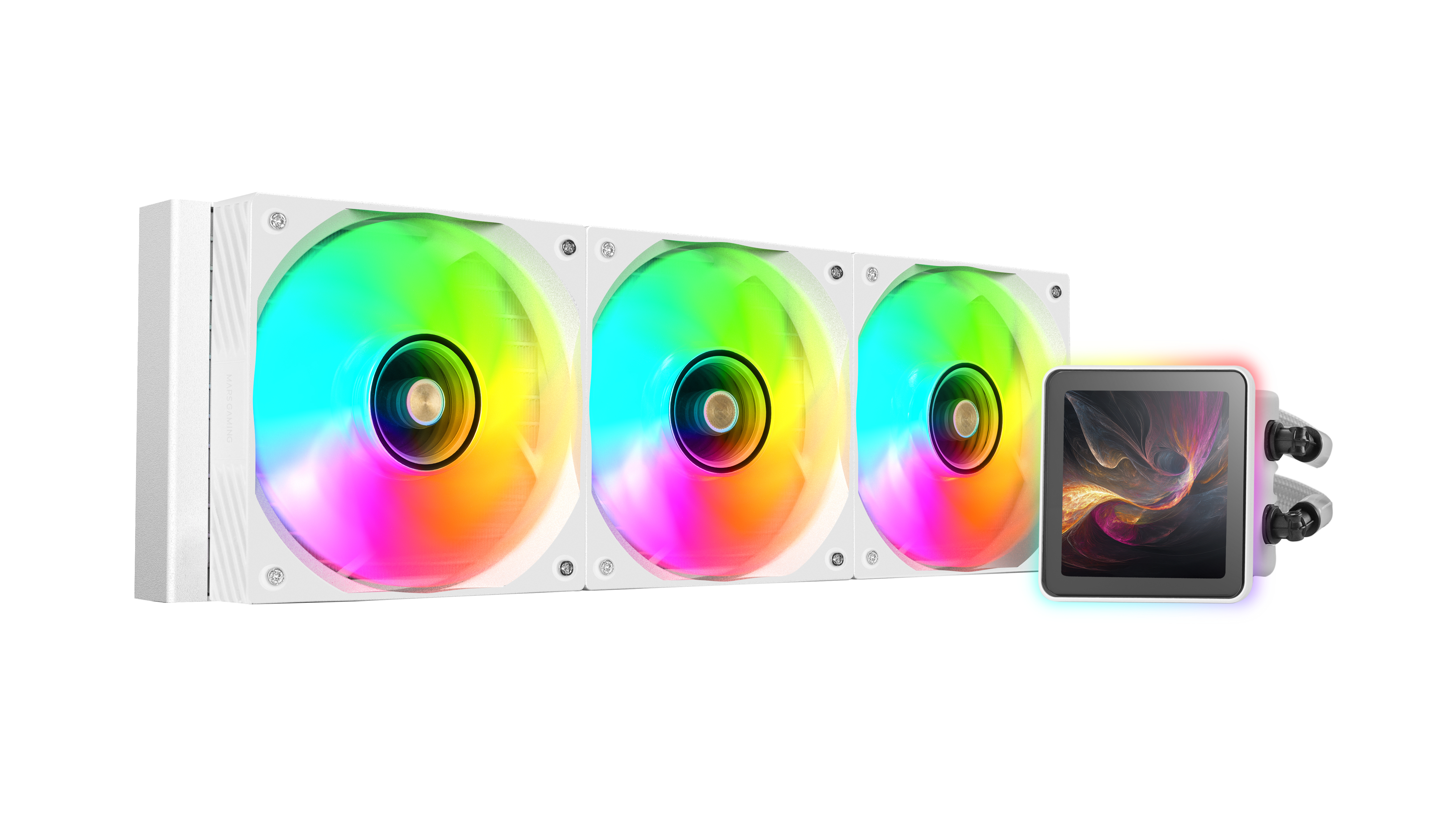 MARS GAMING ML-VisionPro360 AIO Refroidissement liquide TDP 600 W 3 ventilateurs ARGB Écran blanc
