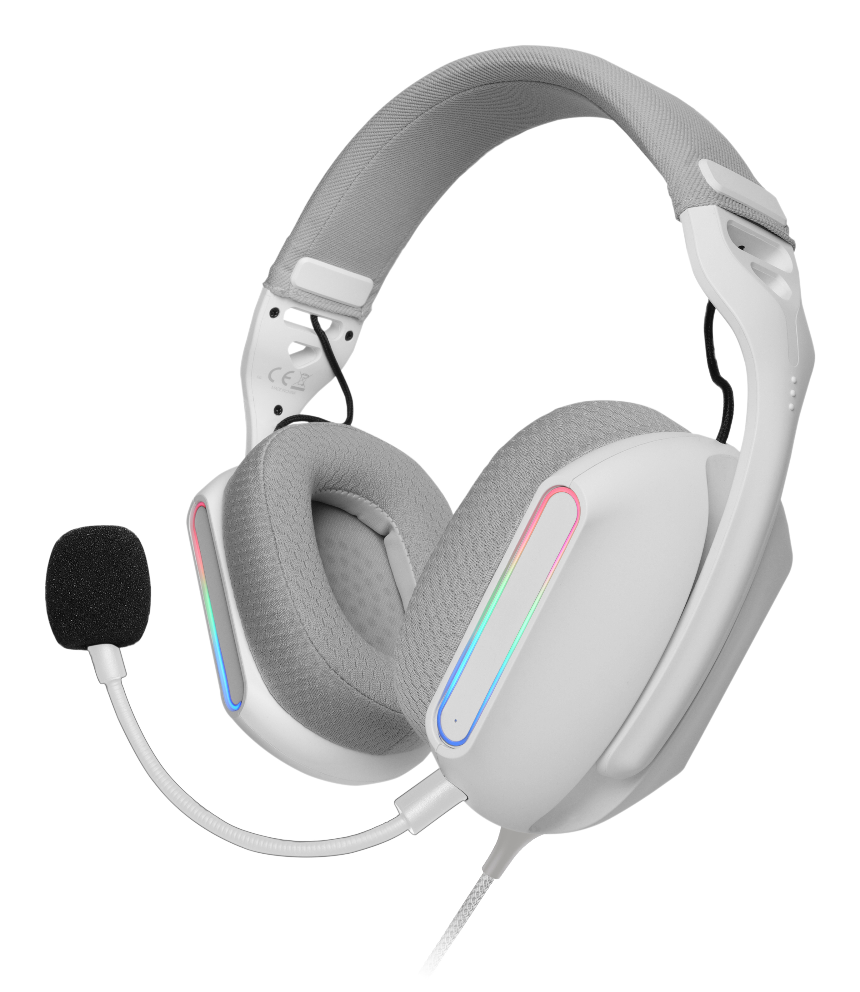MARS GAMING Casque Gamer filaire  MH-Pro RGB (Blanc)