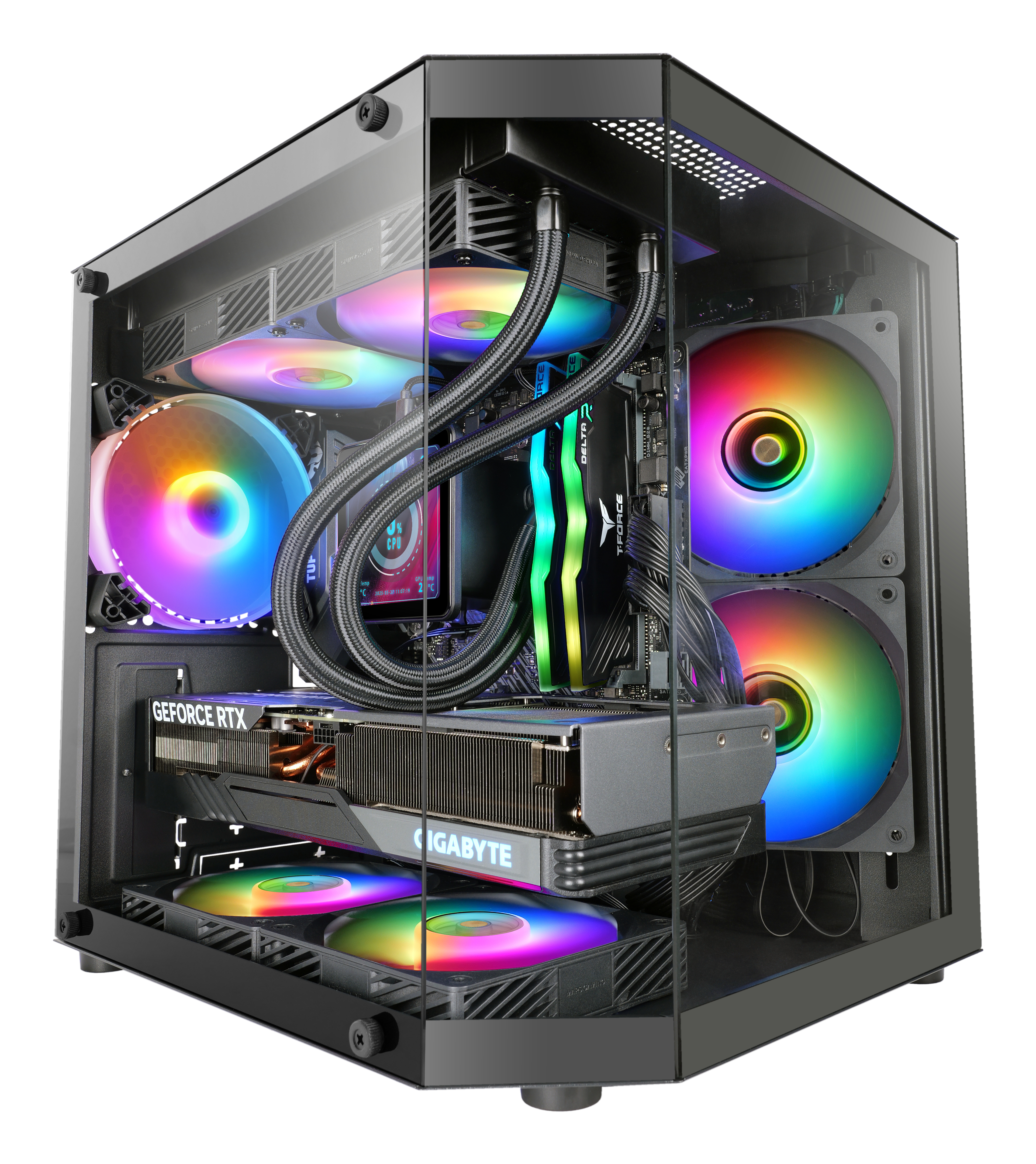 MARS GAMING Boitier Mini Tour Micro ATX MC-3T Lite RGB avec panneaux vitrés (Noir)