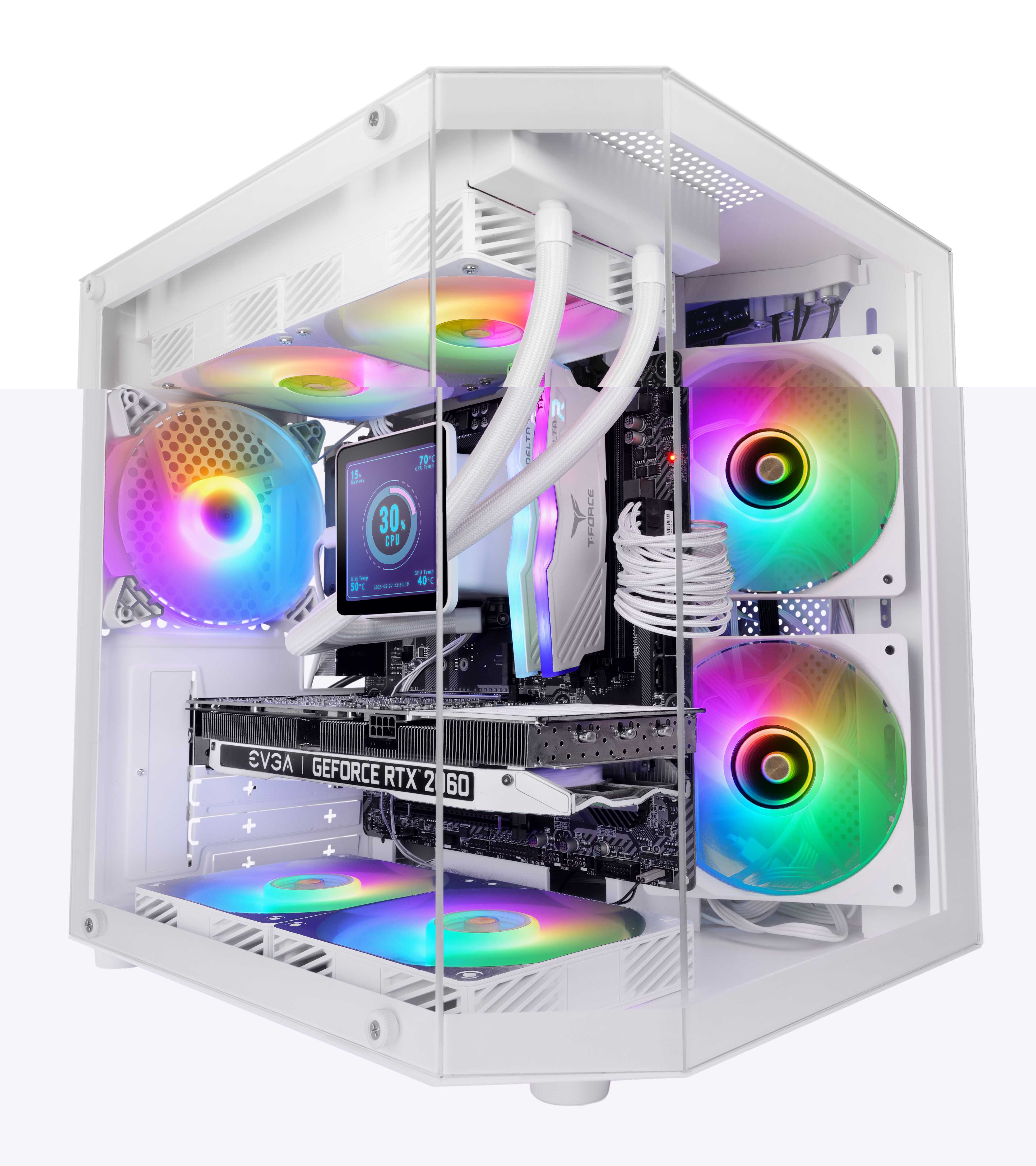 MARS GAMING Boitier Mini Tour Micro ATX MC-3T Lite RGB avec panneaux vitrés (Blanc)