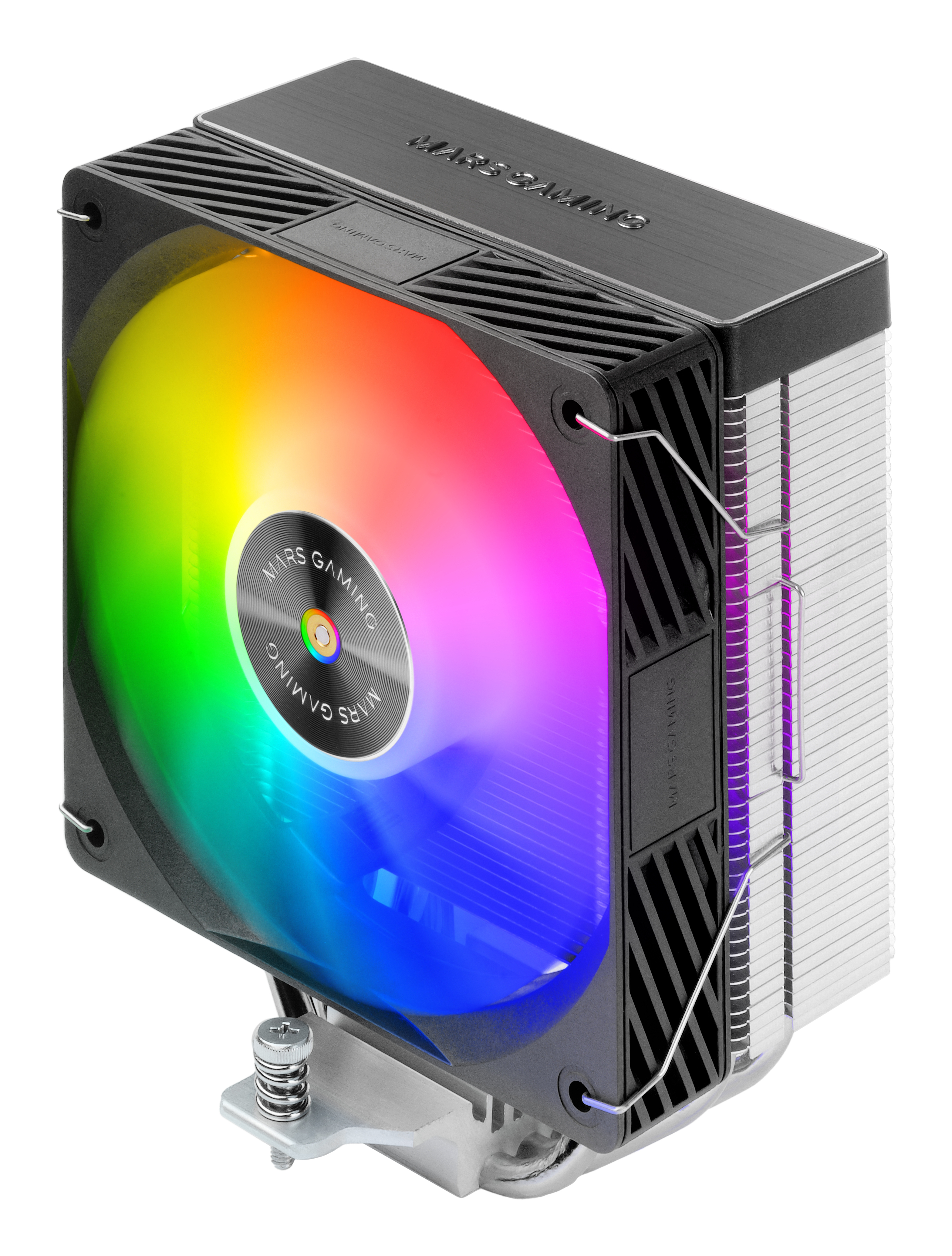 MARS GAMING Dissipateur thermique pour processeur Mcpu-x4argb, 220 W TDP, 4 caloducs, ventilateur 120 mm, noir
