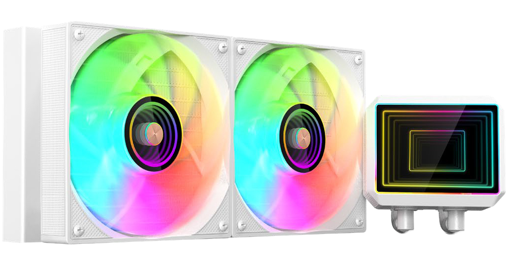 MARS GAMING Refroidissement liquide AIO ML-two240 450 W TDP 2 ventilateurs ARGB 4e génération Pompe Blanc