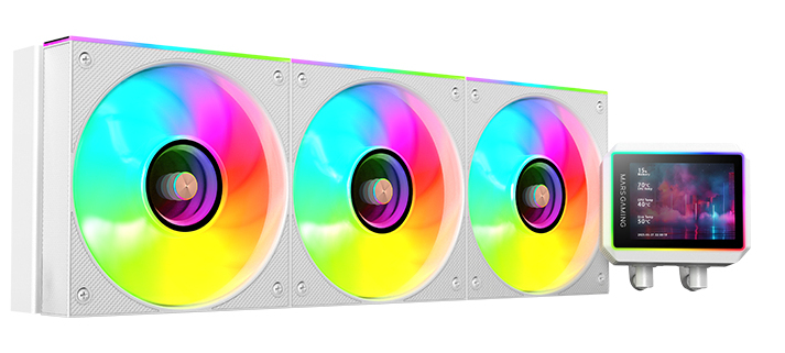 MARS GAMING Refroidissement liquide  ML-Vision II 360 AIO, pompe TDP 600 W, 4e génération, 3 ventilateurs, blanc