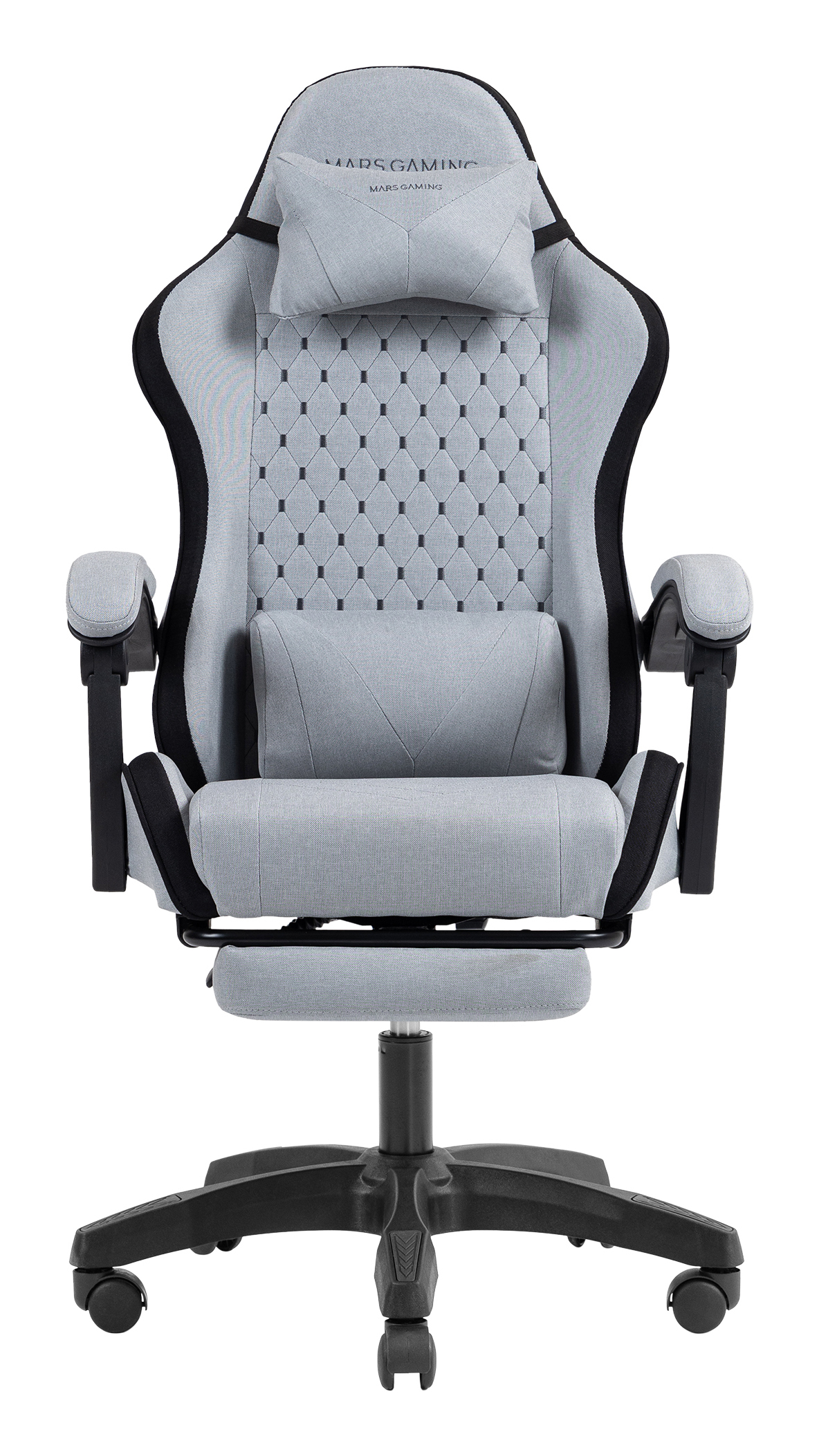 MARS GAMING Chaise de jeu ergonomique Mgc-x, tissu respirant, coussin cervical et lombaire, noir
