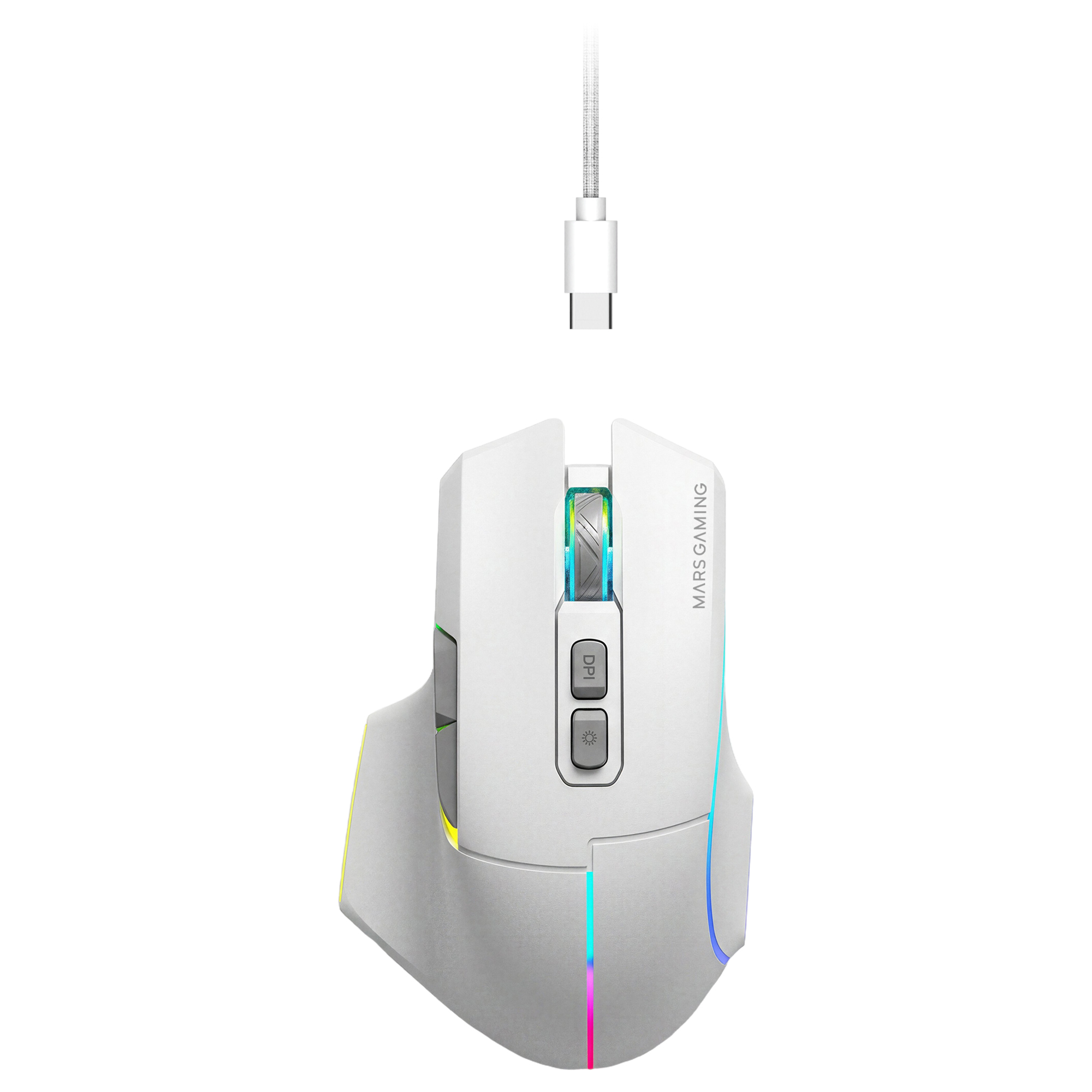 MARS GAMING Souris sans fil Gamer  MMW-Vector RGB (Blanc)