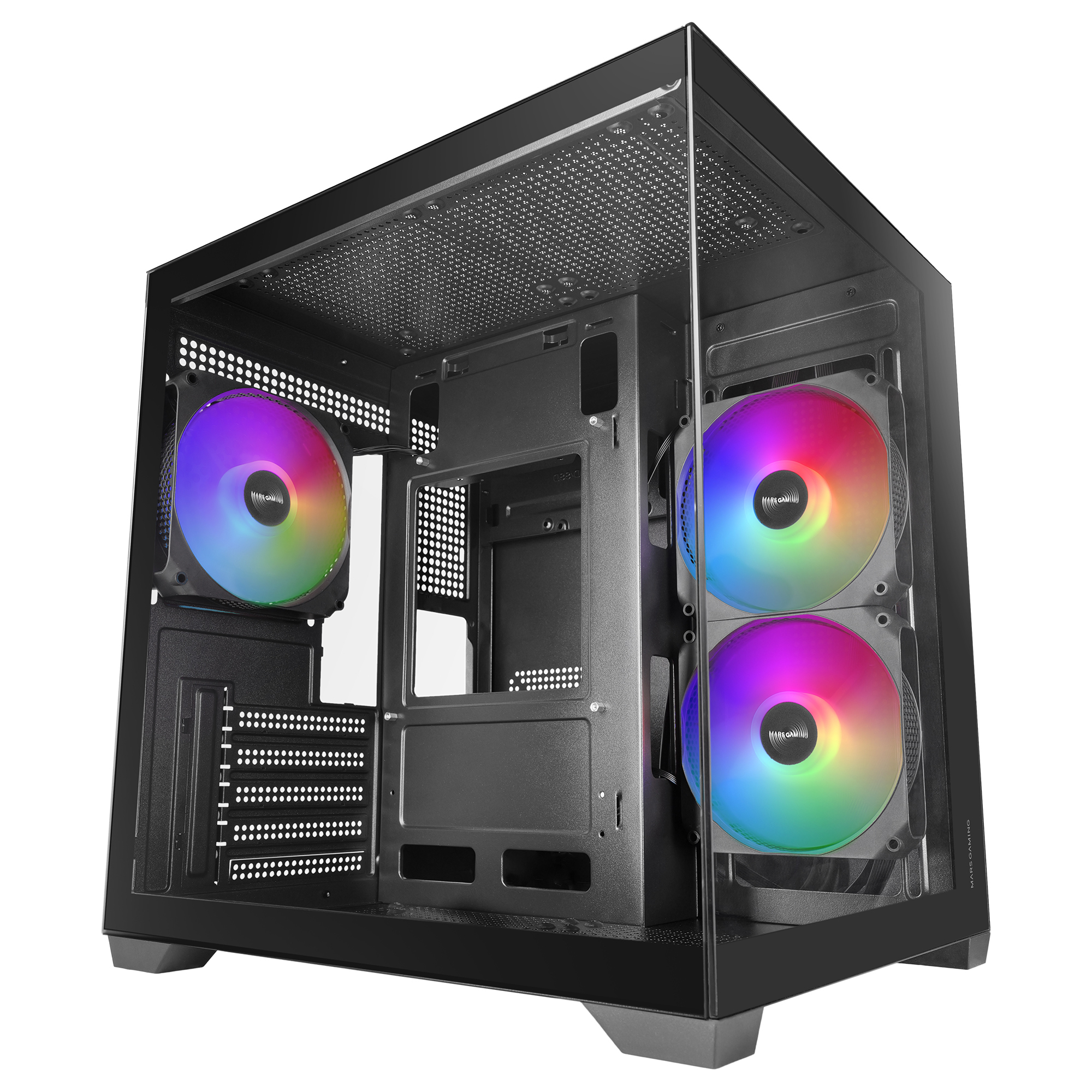 MARS GAMING Boitier Mini Tour Micro ATX  MC-View3 RGB avec panneaux vitrÃ©s (Noir)
