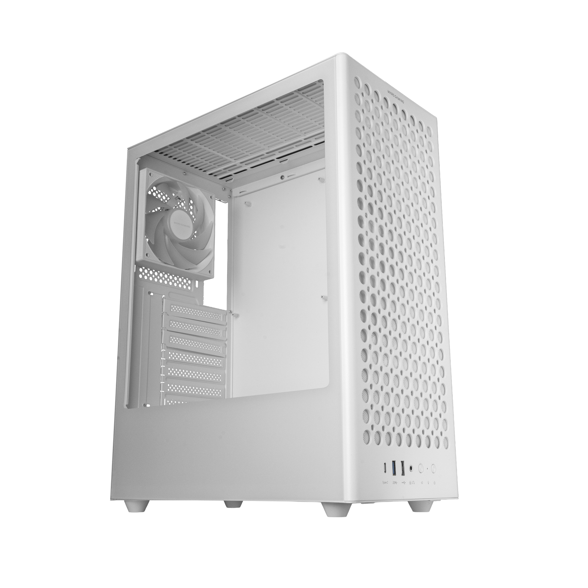 MARS GAMING Boitier Moyen Tour ATX  MC-T800 avec panneau vitrÃ© (Blanc)