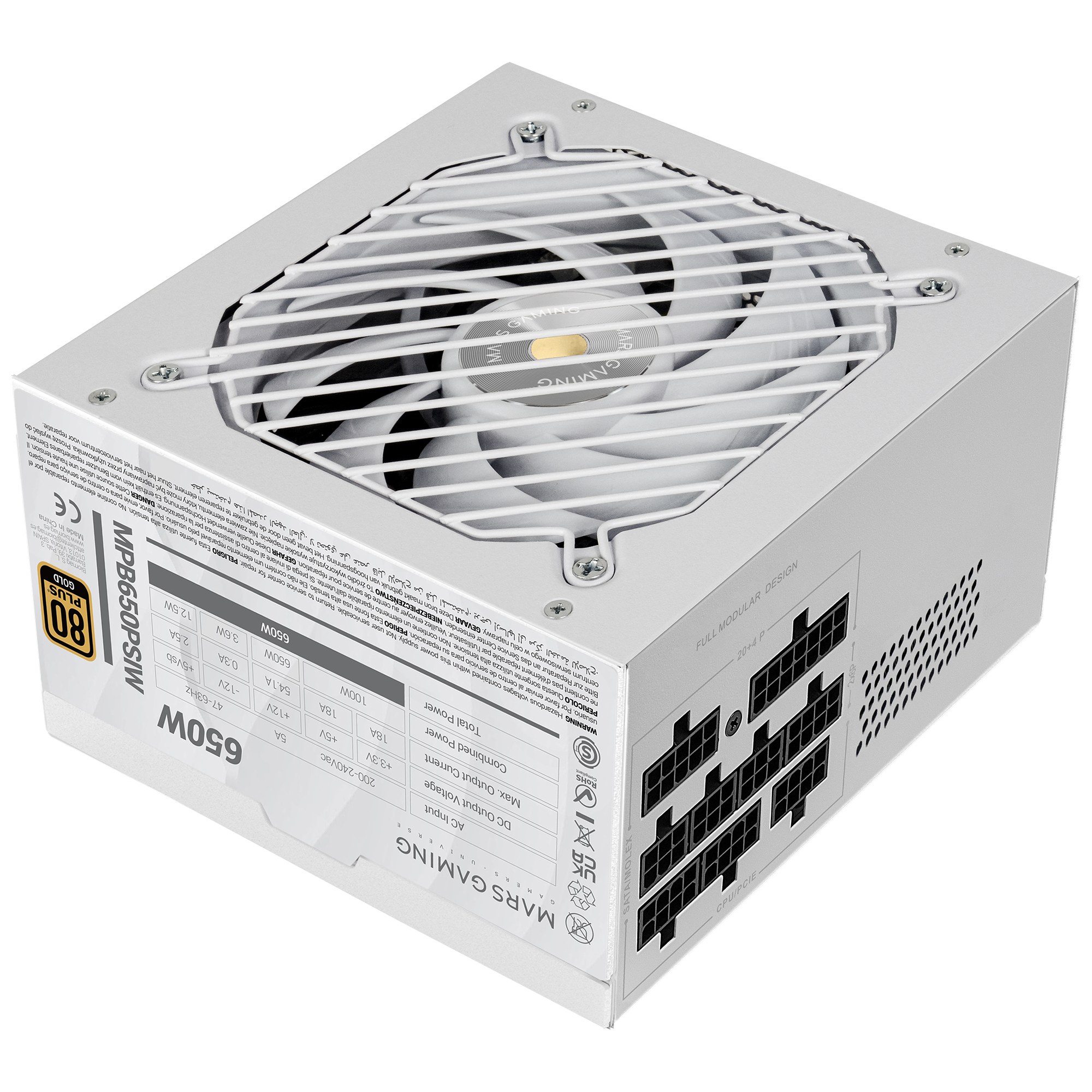 MARS GAMING Alimentation PC ATX MPB Pro SI 650W Blanc