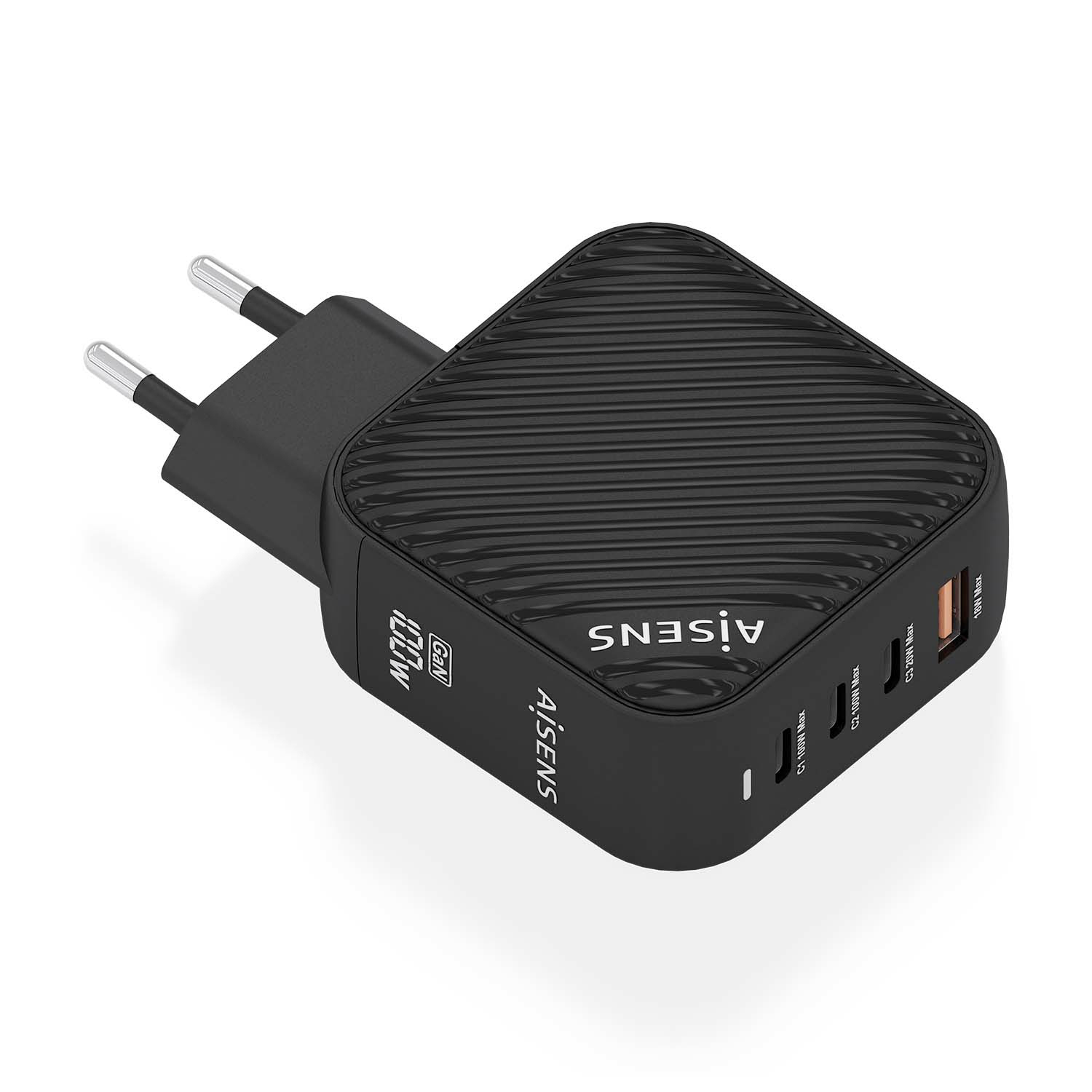 Aisens Chargeur ASCH-100W4P029-BK 100 W GaN 3 x USB-C PD3.0 QC4.0 1 x USB-A QC3.0 Noir