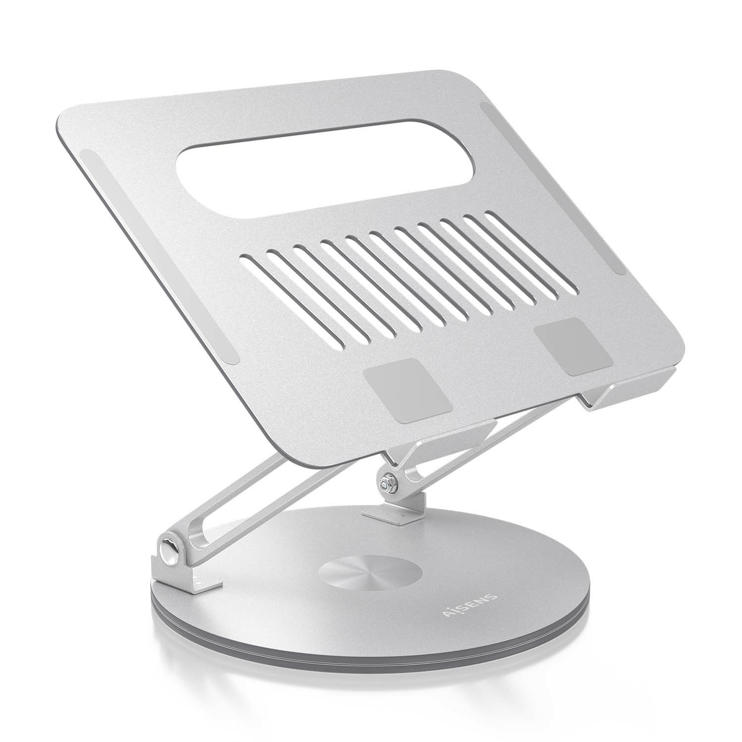 Aisens AISENS Support de bureau rotatif XL réglable pour ordinateur portable/tablette 10-17, Argent