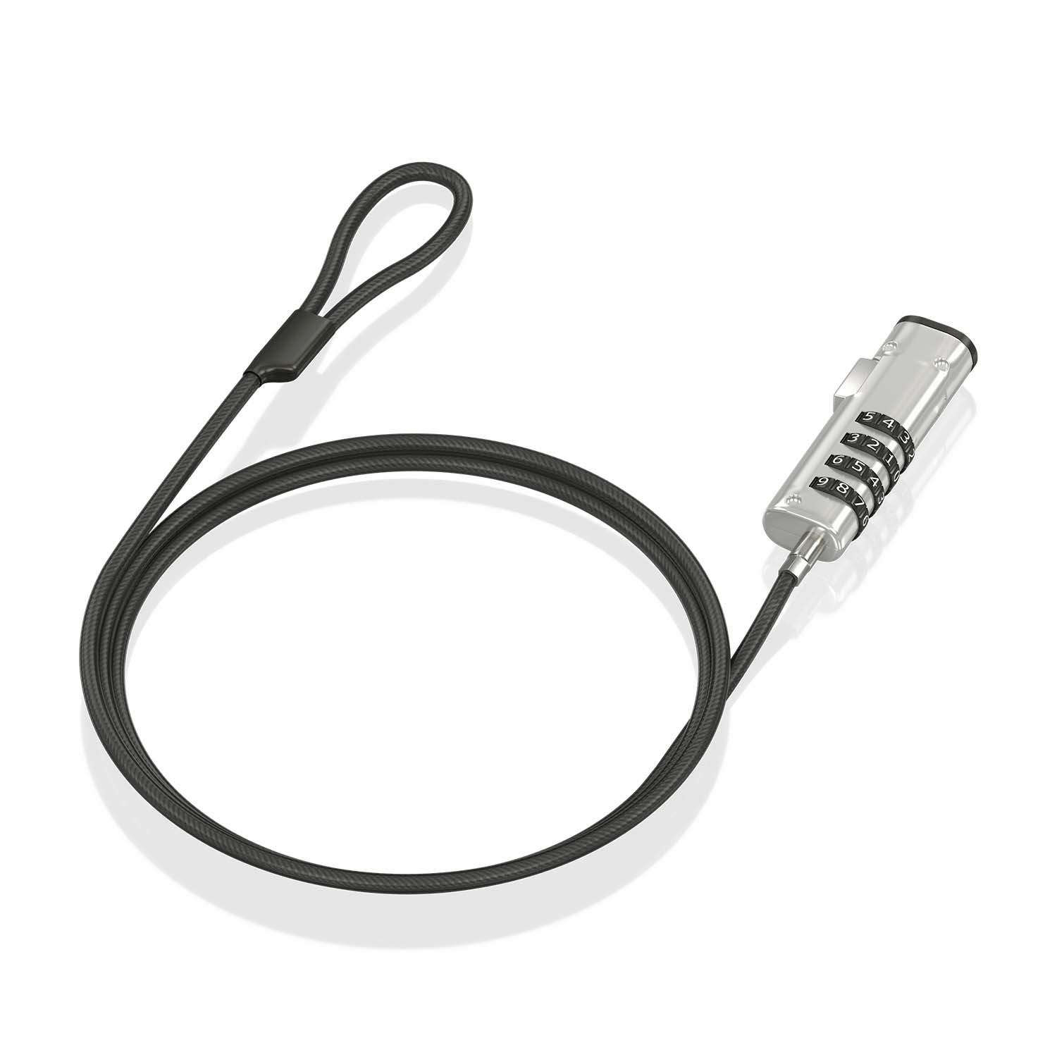 Aisens Câble de sécurité combiné AISENS ASLK-D50N05-BK Nano 1,5 m en acier noir