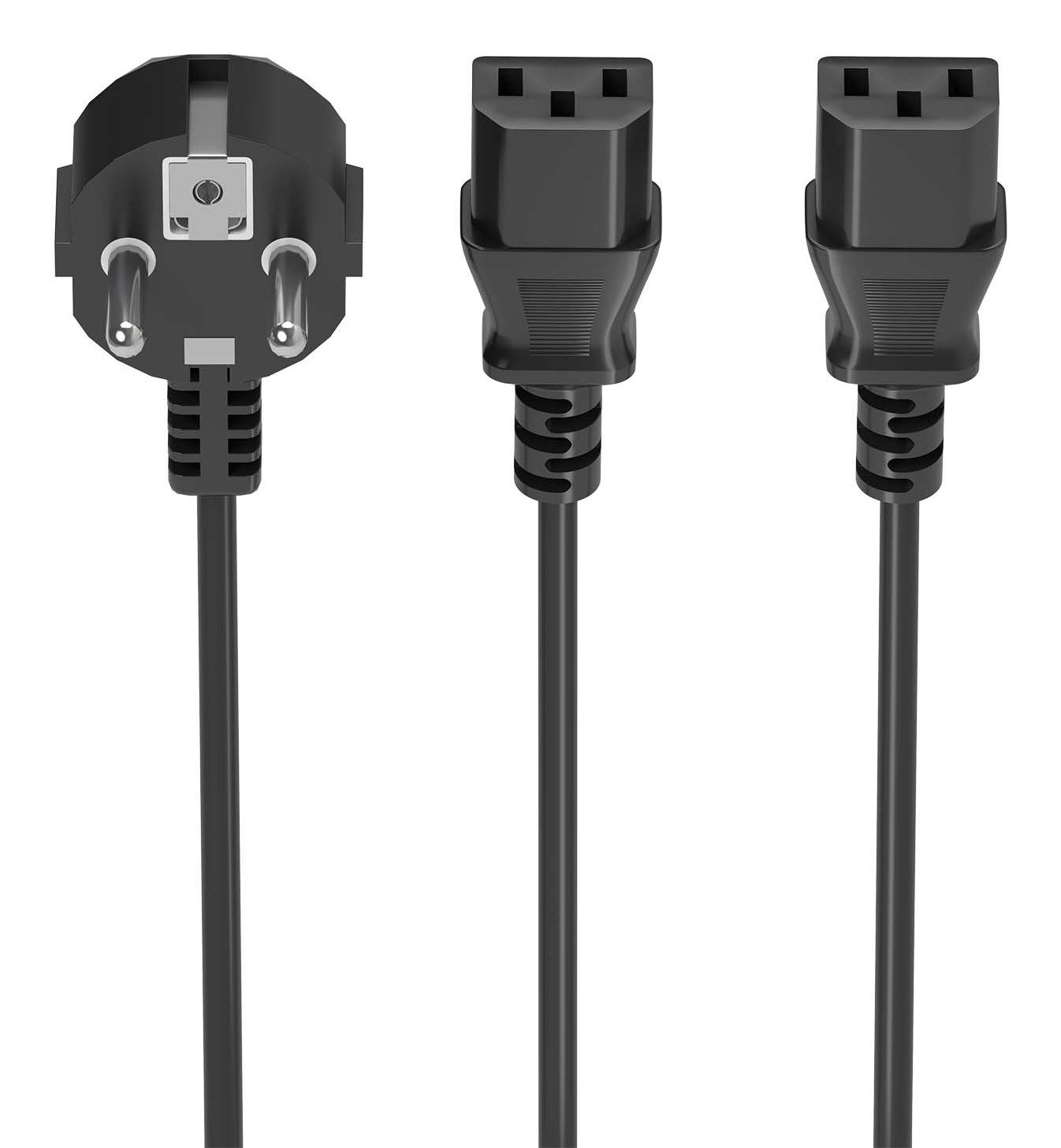 Aisens Câble CPU AISENS A132-0865 3 m Schuko vers 2xC13 H05-VV-F 0,75 mm² Noir