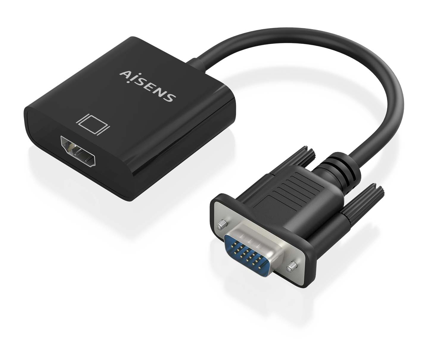Aisens Câble convertisseur AISENS A115-0873 VGA HDMI Audio Jack MicroUSB 20 cm Noir
