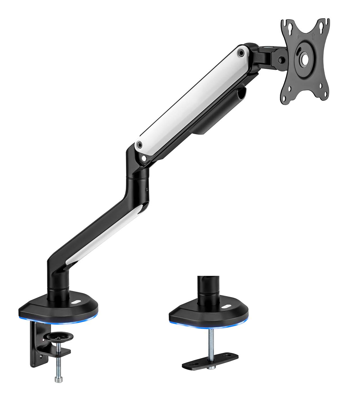 Aisens AISENS Support de table de jeu RGB contrepoids rotatif et inclinable pour moniteur/TV 9 kg (3 pivots, 1 bras) de 17 à 32, noir-blanc