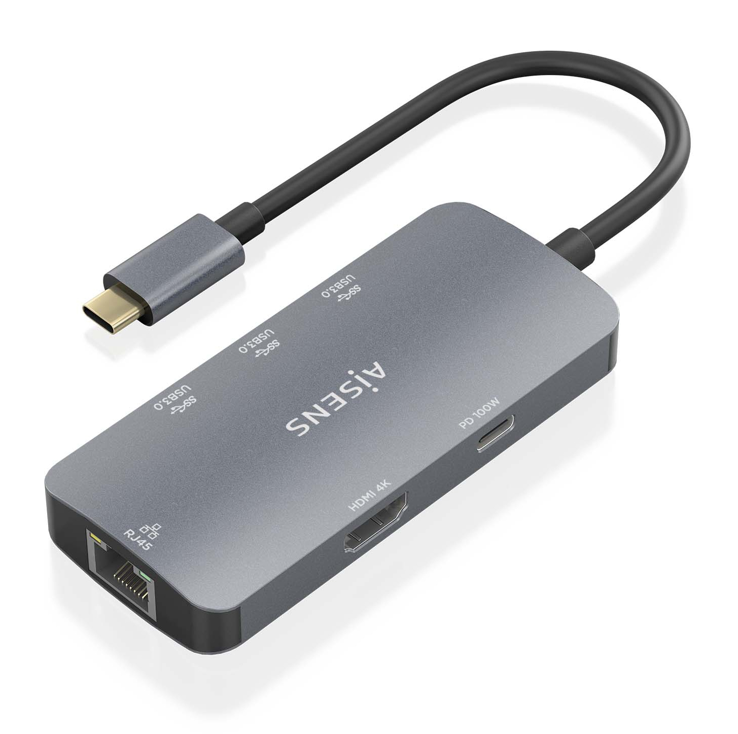 Aisens ASUC-6P019-GR Station d'accueil USB-C 6 en 1 AISENS PC