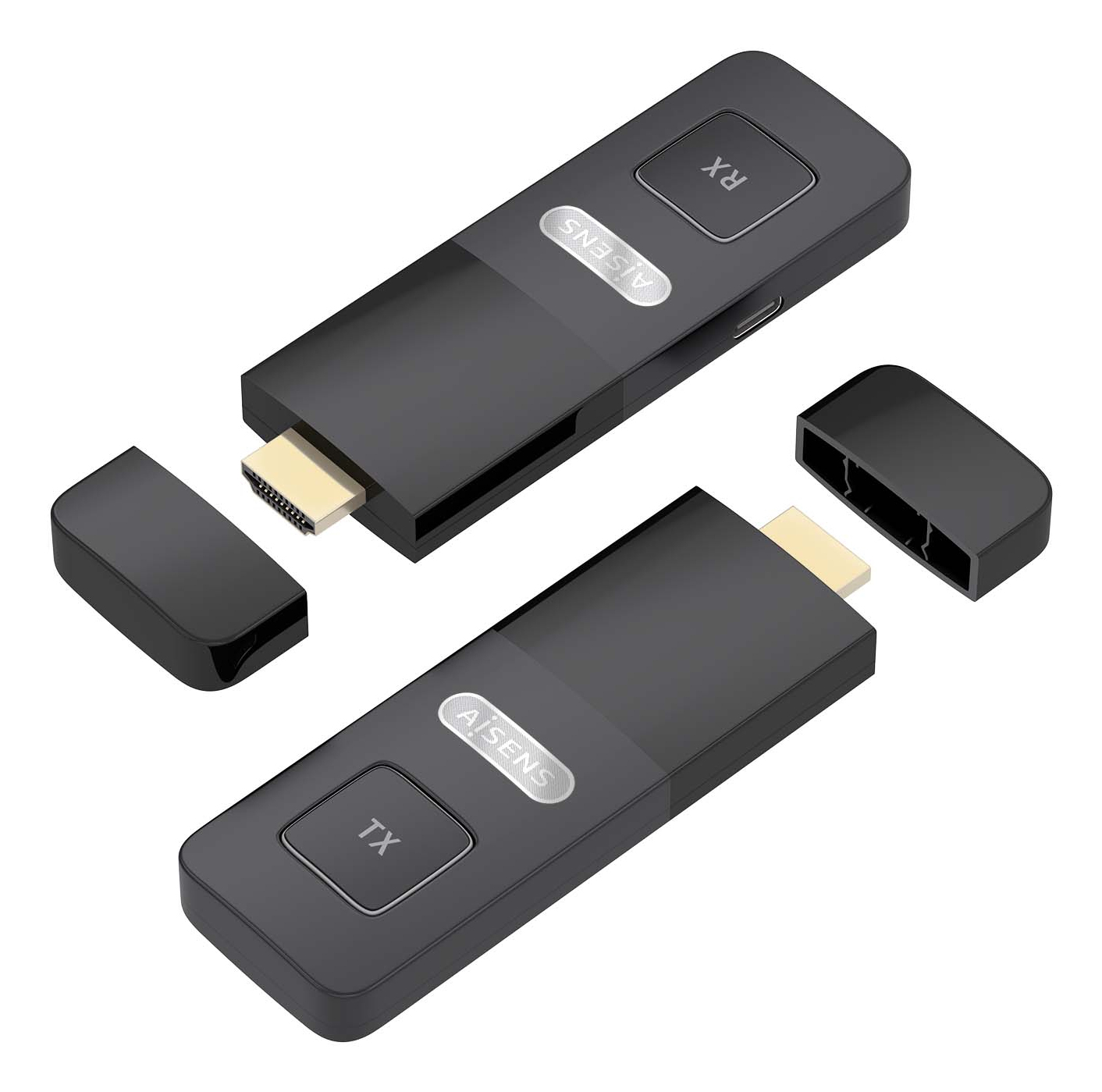 Aisens Transmetteur HDMI sans fil ASWL-H2K30M001-BK pour transmission de signal HDMI 1080p sans fil (30 m), noir