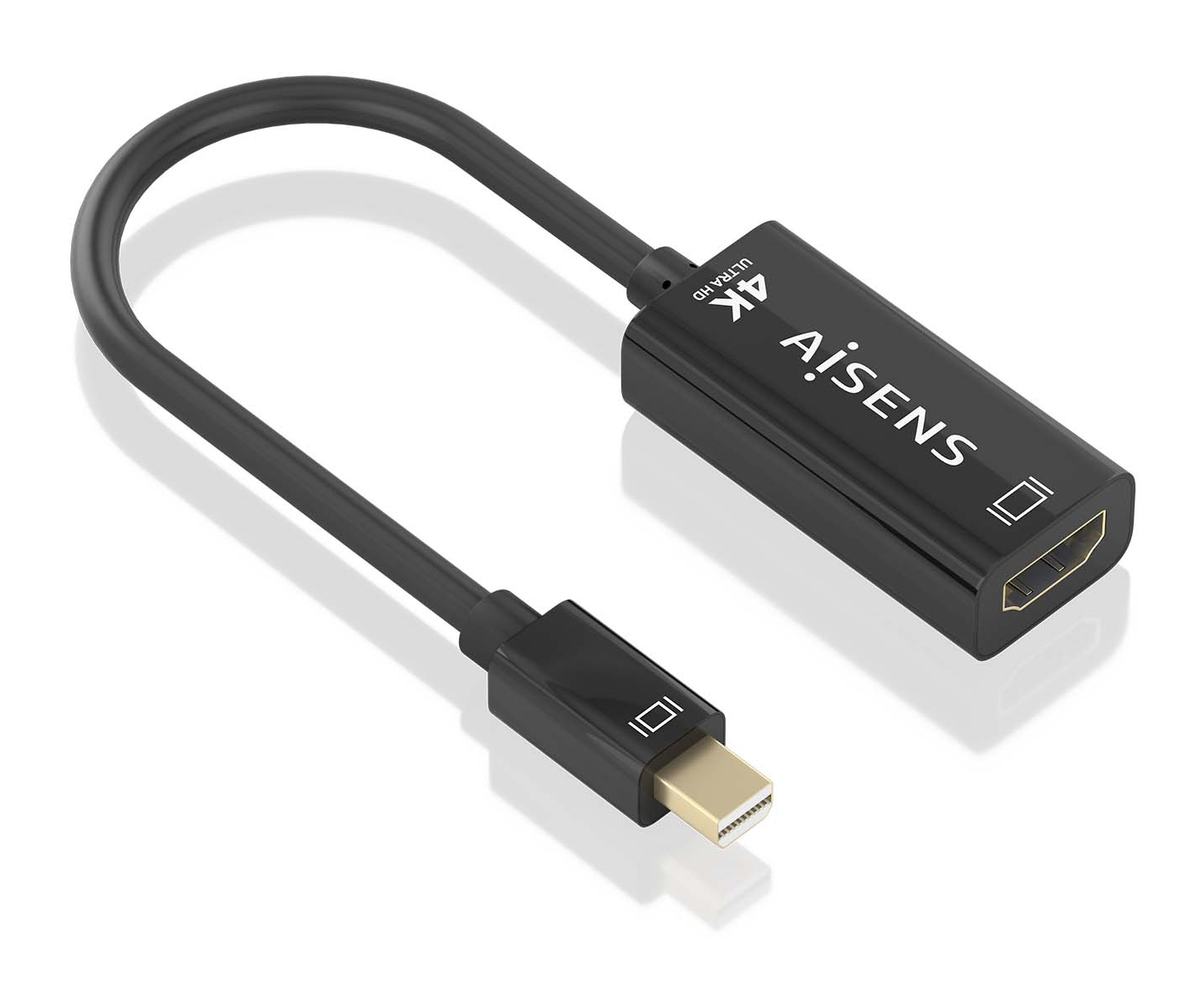 Aisens Câble convertisseur Mini DisplayPort mâle vers HDMI femelle AISENS A125-0904 4K 15 cm Noir