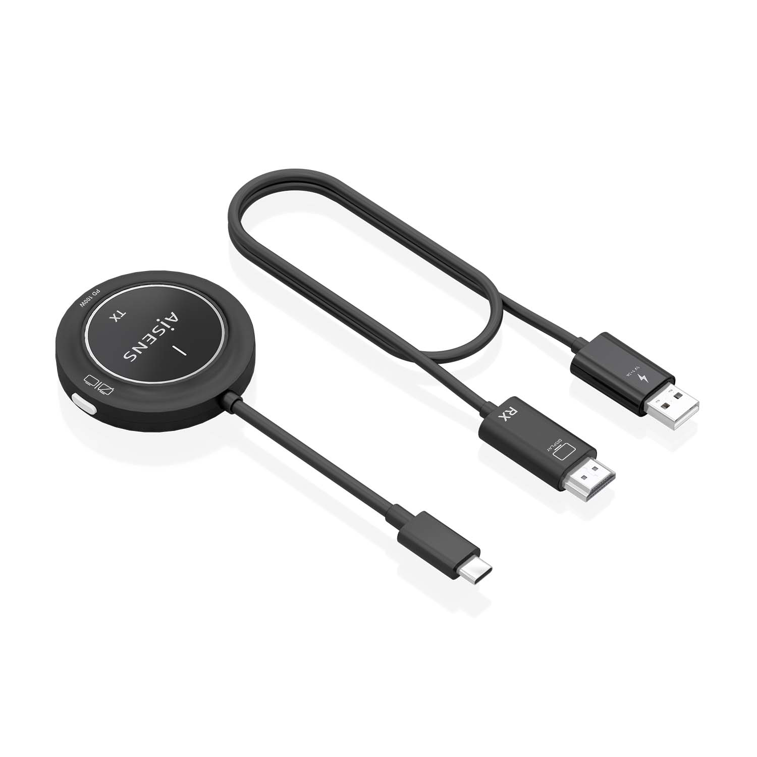 Aisens Transmetteur sans fil AISENS ASWL-H2KC30M004-BK USB-C HDMI 1080P 30 m 100 W PD