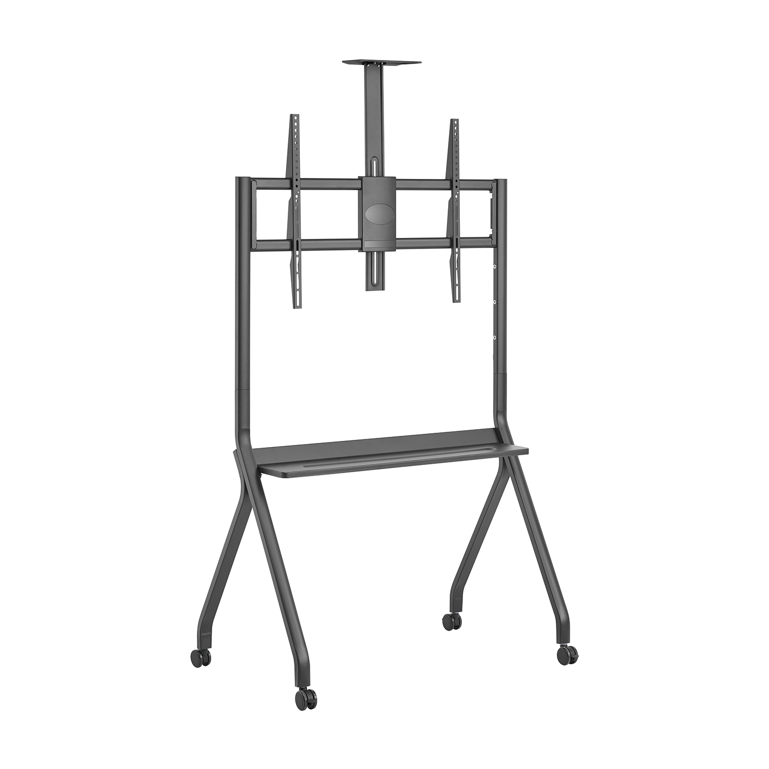 Aisens Support Sol AISENS FT86FE-369 avec Roues, 1 Plateau et Support de Caméra pour Écran Interactif/TV 120kg 55