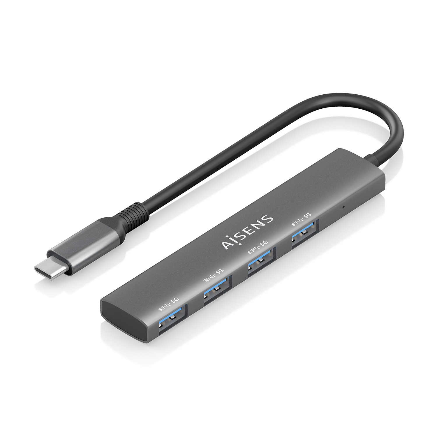 Aisens Hub AISENS A106-0540 USB 3.1 Gen1 4 ports USB 3.0 Type-A gris 15 cm