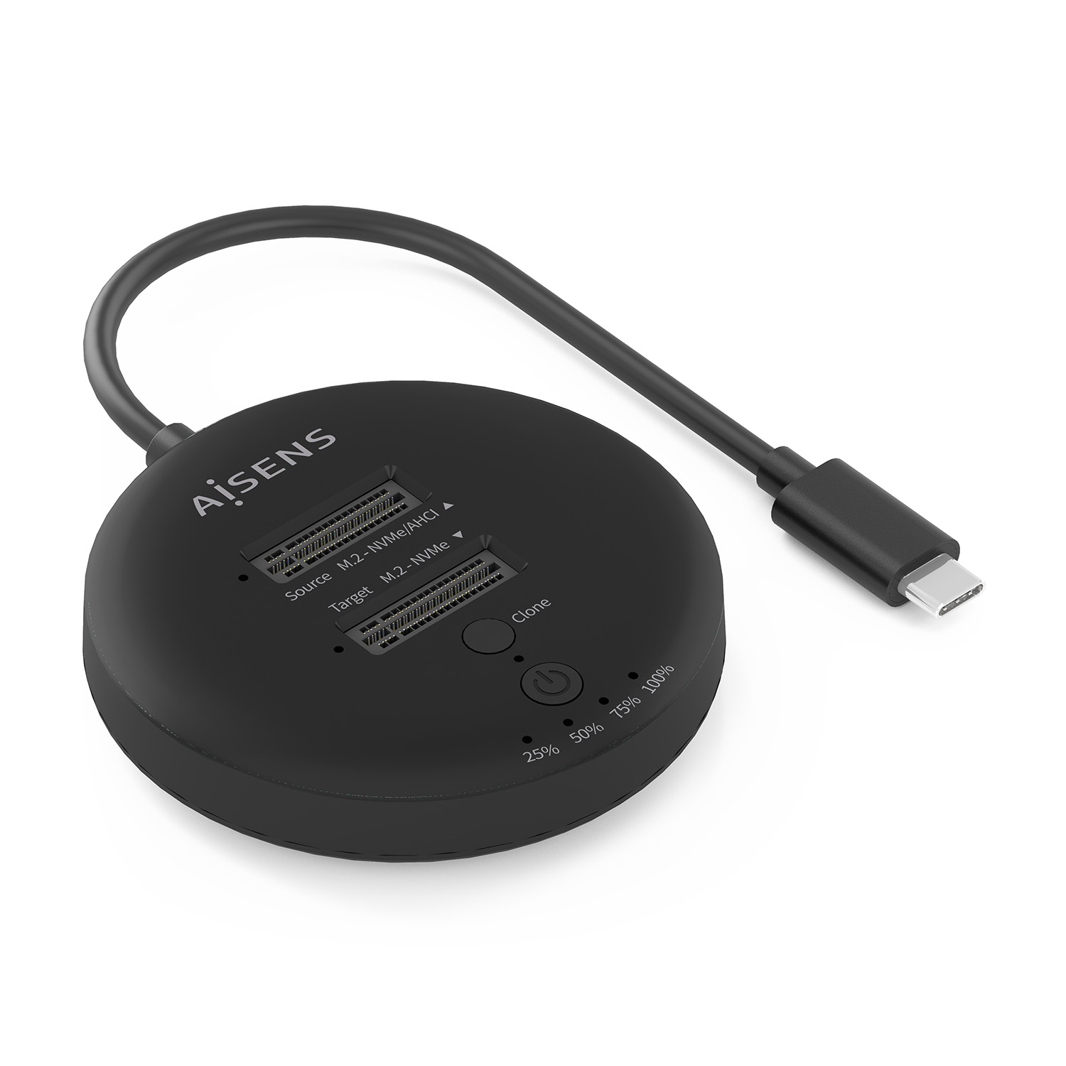 Aisens AISENS Station de Docking Double Baie NVMe USB 3.2 Gen2x2, Noir, SSD, M.2