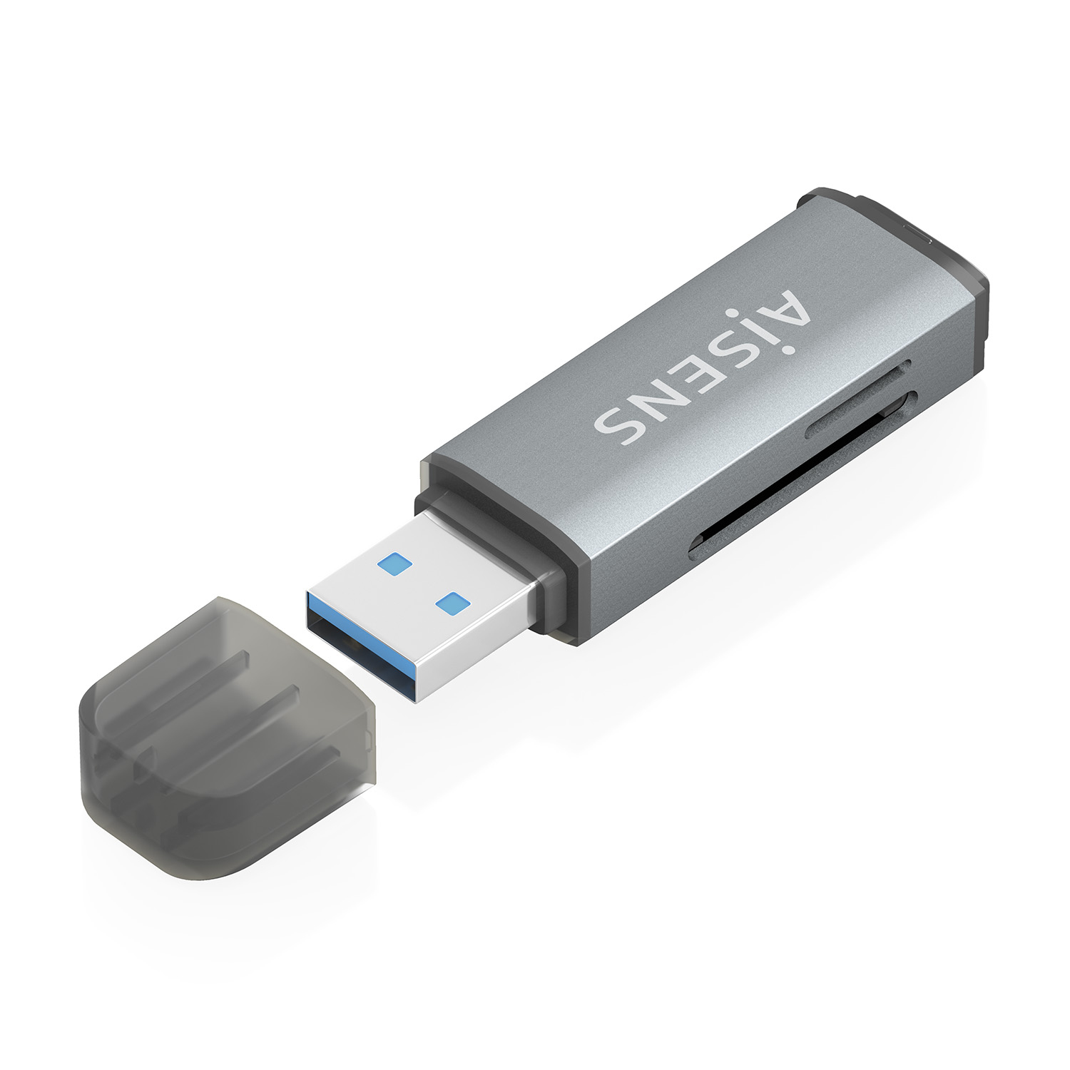 Aisens Lecteur de cartes ASCR-2A09-GR USB-A SD MicroSD MMC Gris