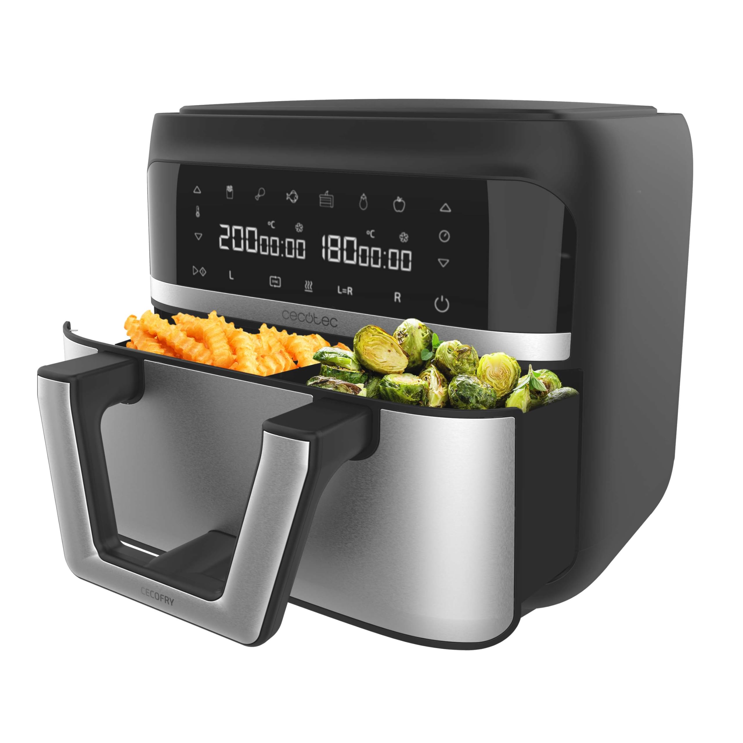 Cecotec HeiÃluftfritteuse Cecofry Dual 9000 (schwarz/edelstahl