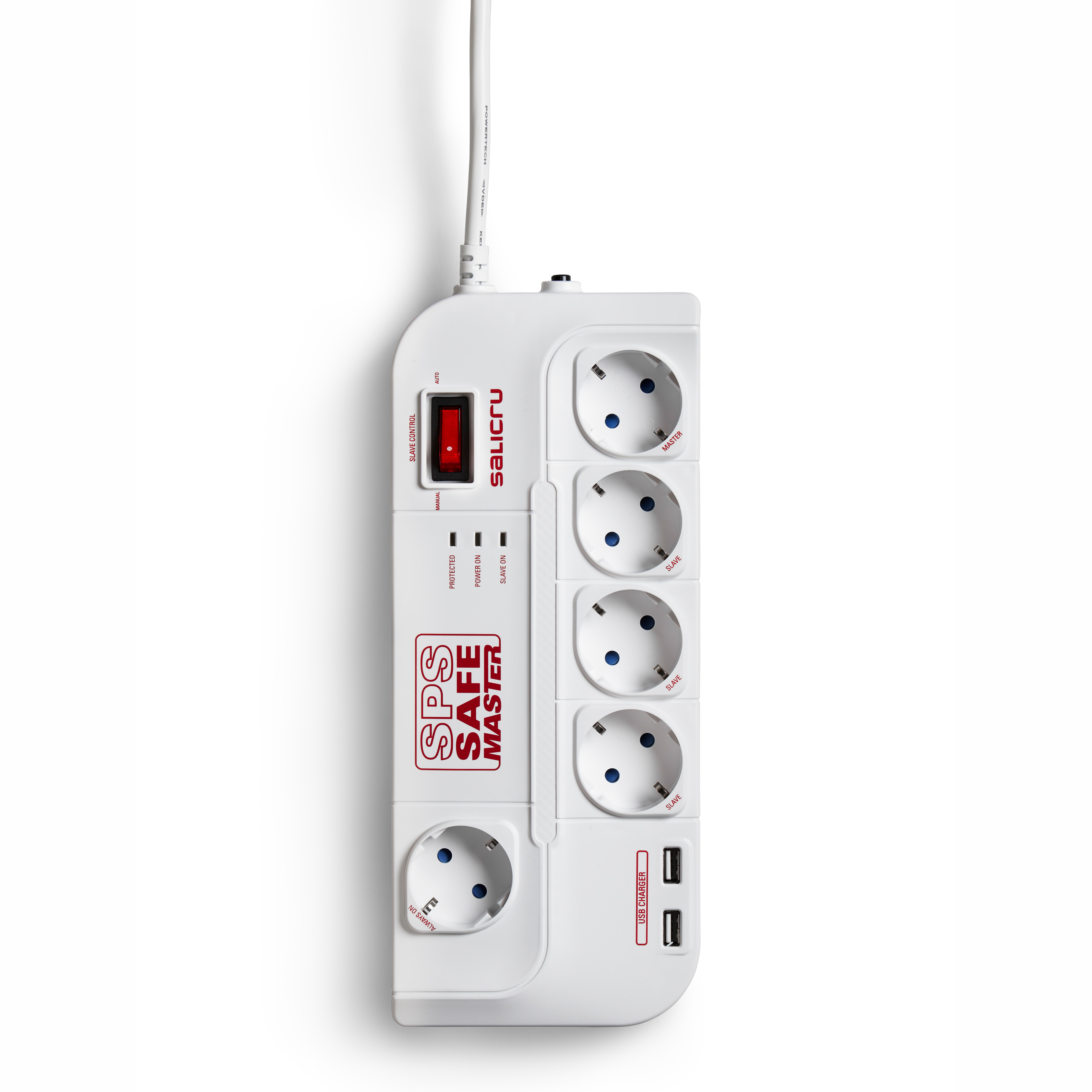 Salicru Multiprise SPS Safe Master - 5 prises + 2x USB 1,8m