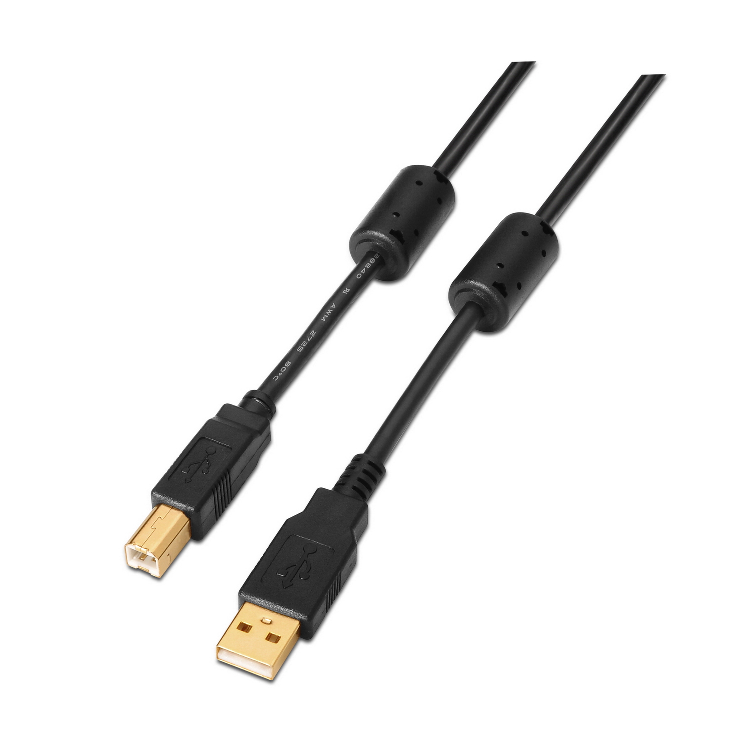 Aisens Câble USB 2.0 haute vitesse AISENS A101-0011 (5 m) en ferrite dorée noire