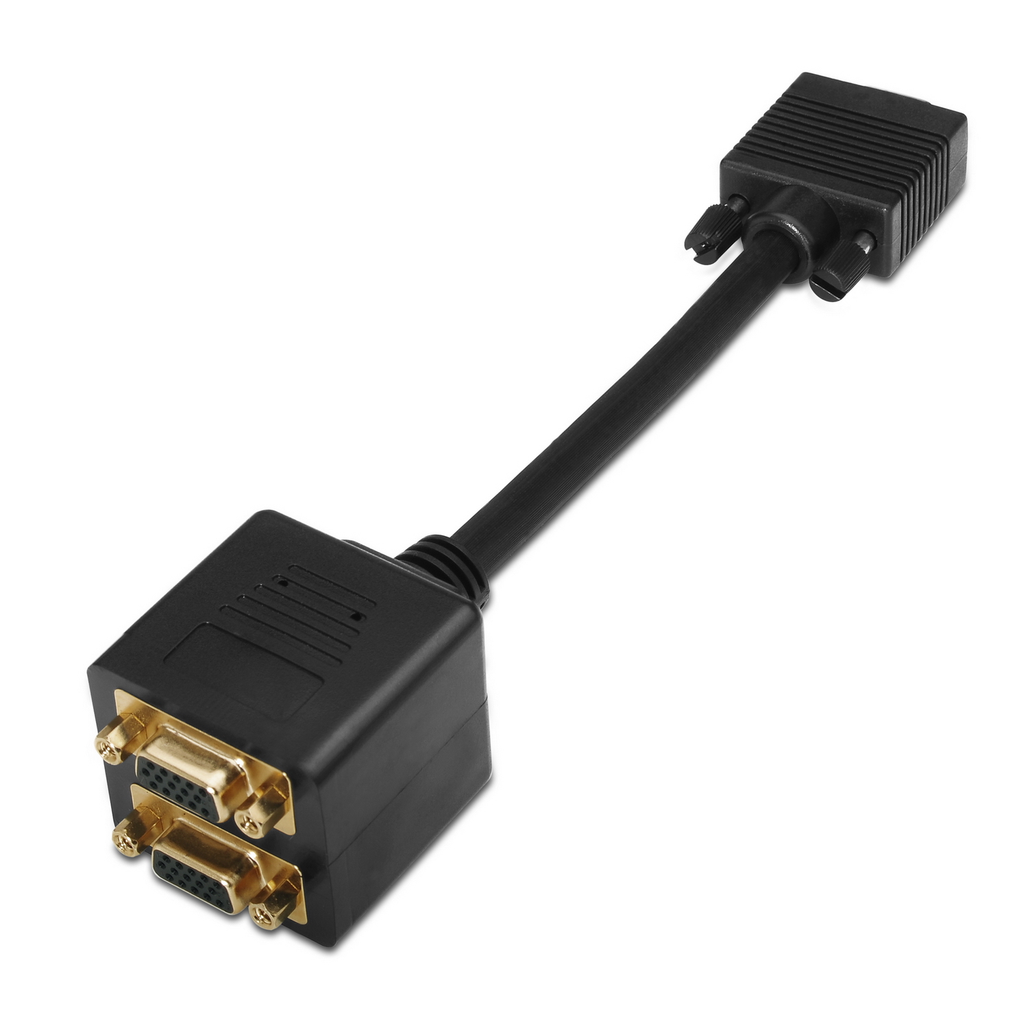 Aisens Câble adaptateur A113-0080 SVGA 20 cm HDB15/M à 2x HDB15/F or