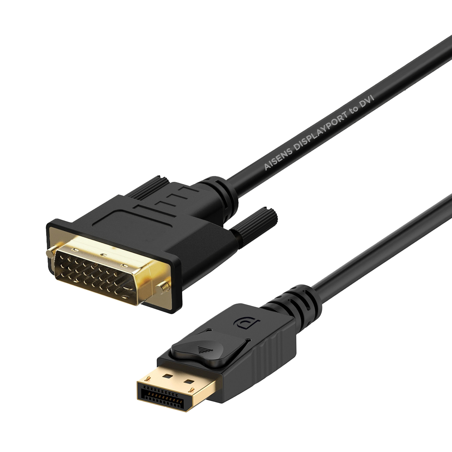 Aisens Câble convertisseur DisplayPort vers DVI A125-0366 (2 m) noir 24K 1920 x 1080 à 60 Hz