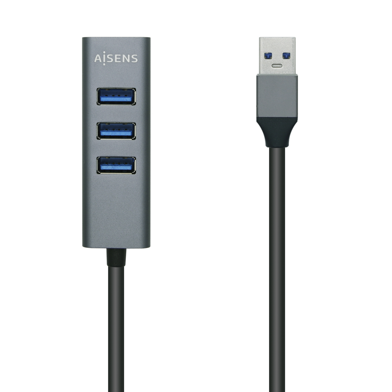 Aisens 4x Adaptateur Hub USB 3.0 Noir