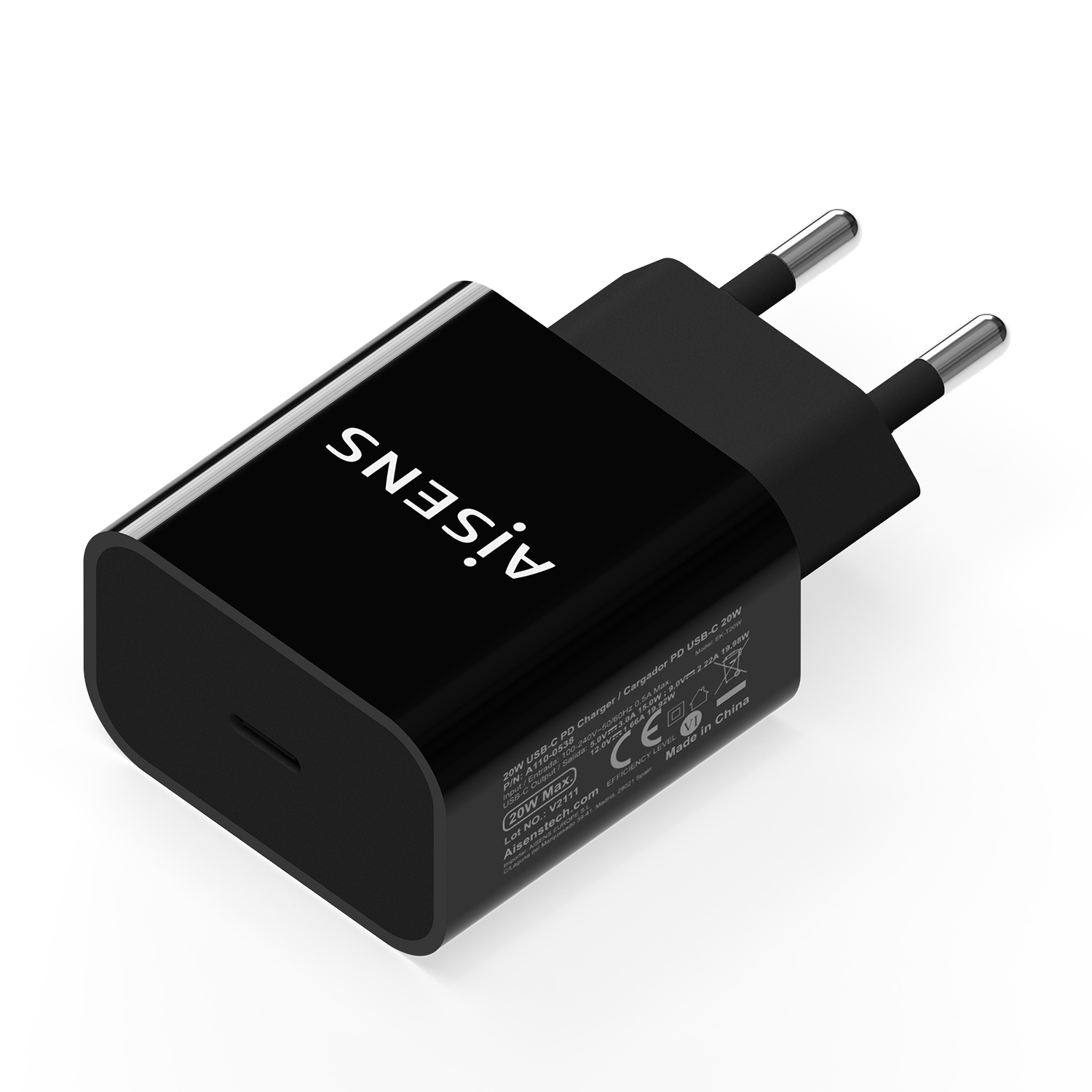 Aisens A110-0538 Chargeur mural USB-C PD3.0 20 W