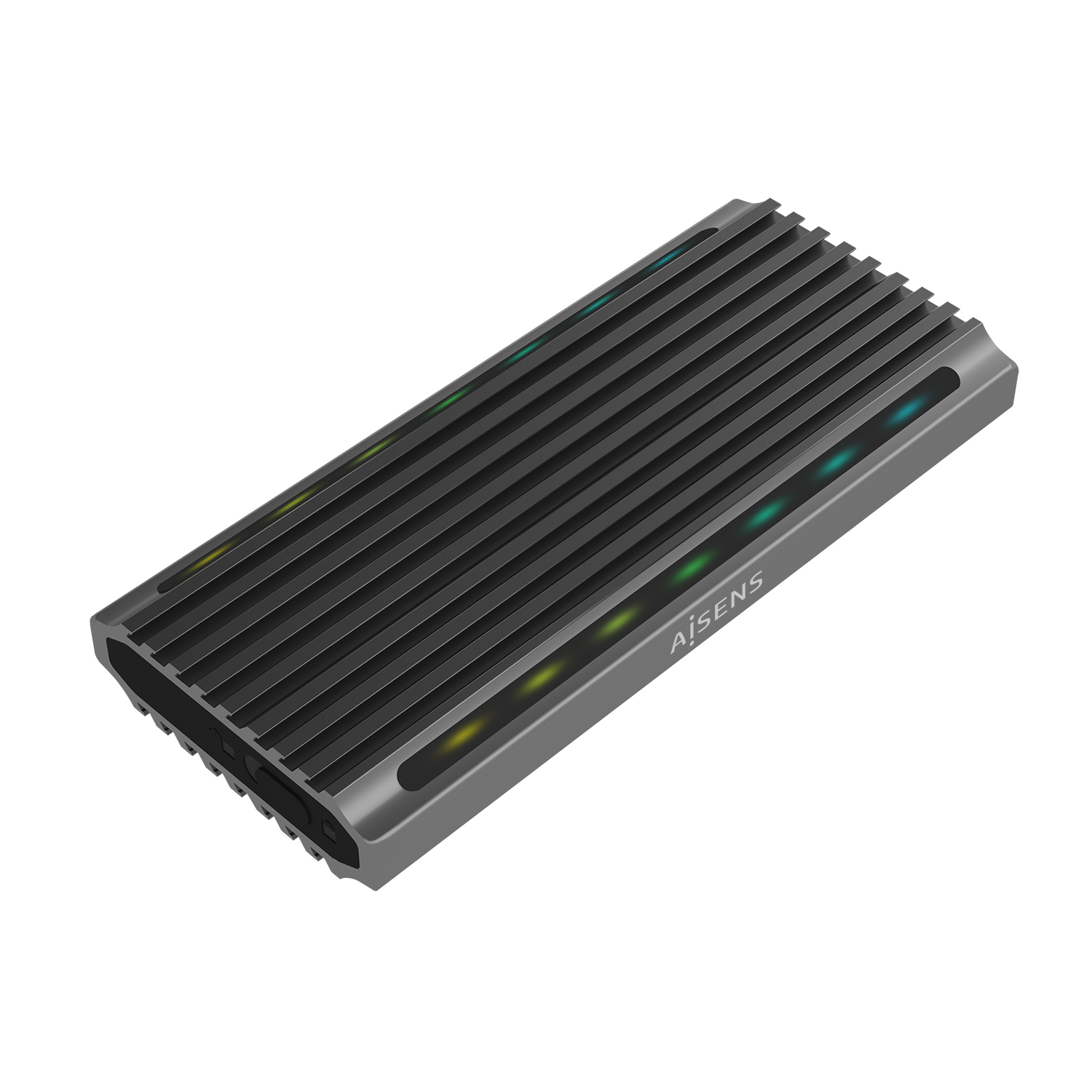 Aisens ASM2-RGB011GR Boîtier externe pour disque dur SSD M.2 SATA/NVMe USB-C