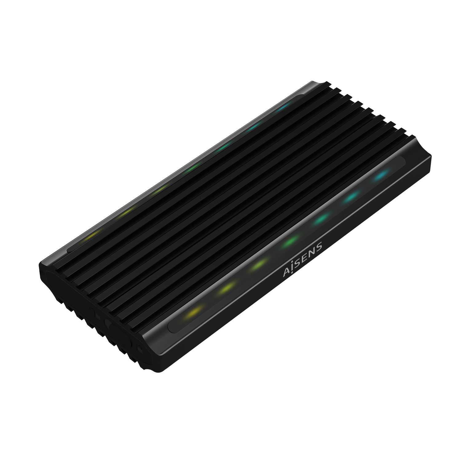 Aisens ASM2-RGB012B Boîtier externe pour disque SSD M.2 SATA/NVMe USB-C