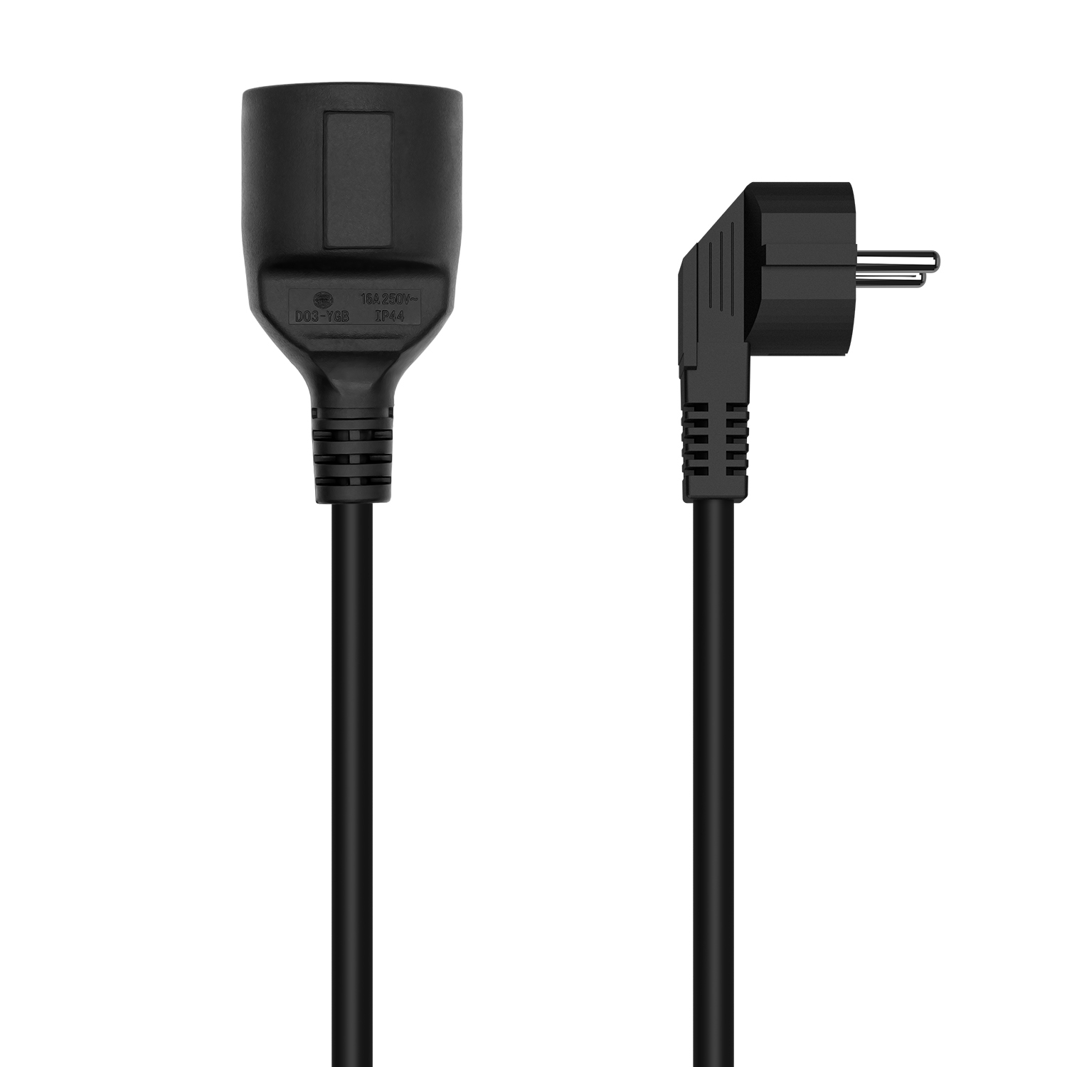 Aisens Schuko Rallonge d'Alimentation CEE7 Mâle/Femelle 3m Noir