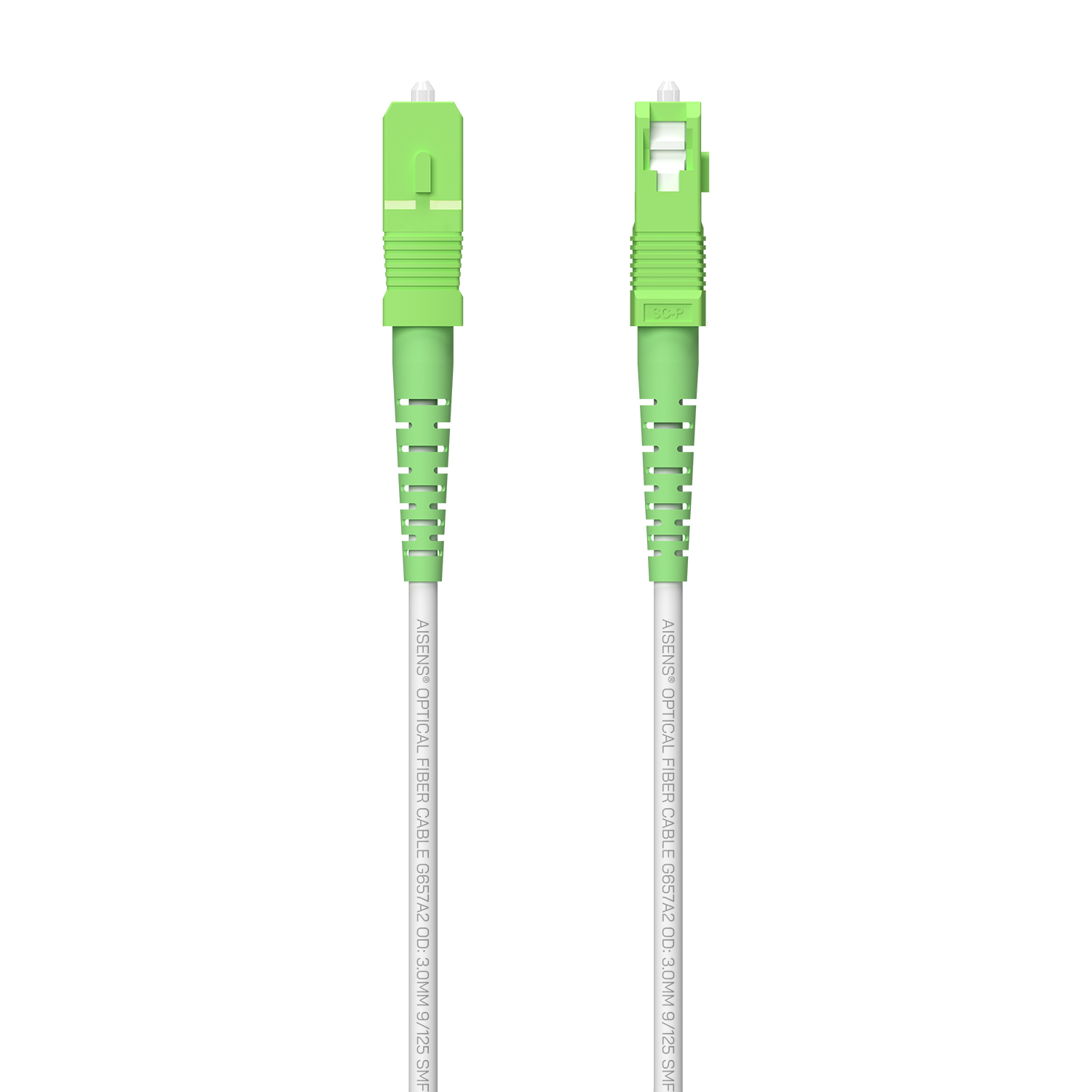Aisens A152-0615 Cordon de brassage fibre optique SC/APC vers SC/APC monomode G657A2 60 m Blanc